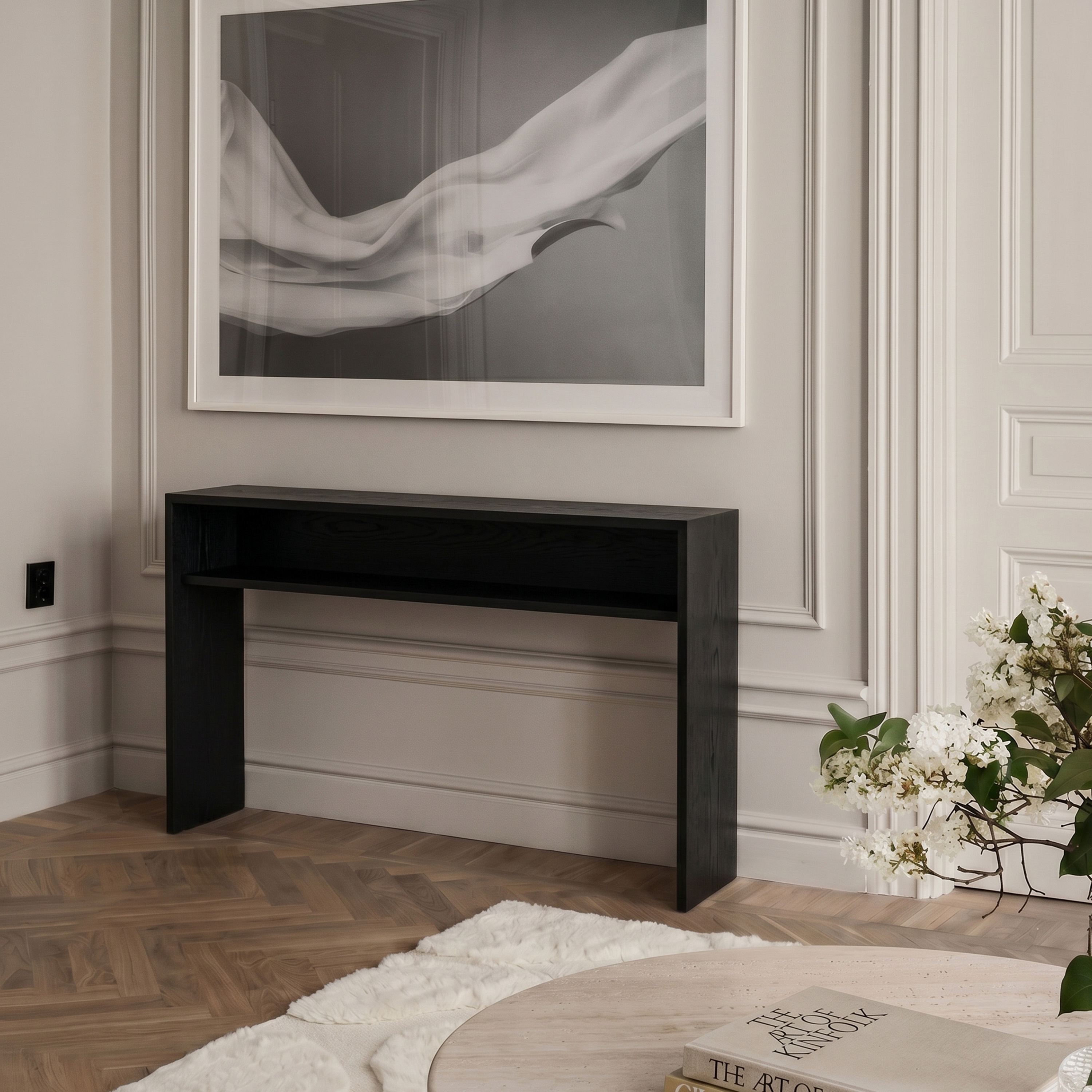 Sleepo Collection Esme Konsolipöytä Hyllyllä Musta 125cm