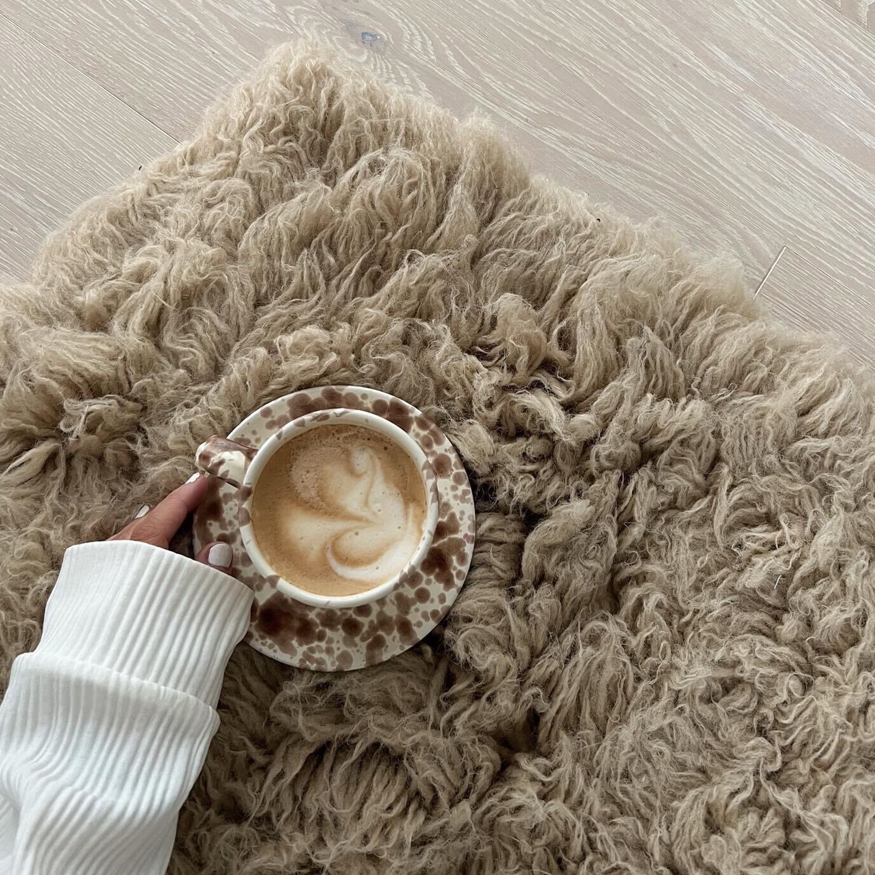 Fluffy Flokati Matta Camel 200x300