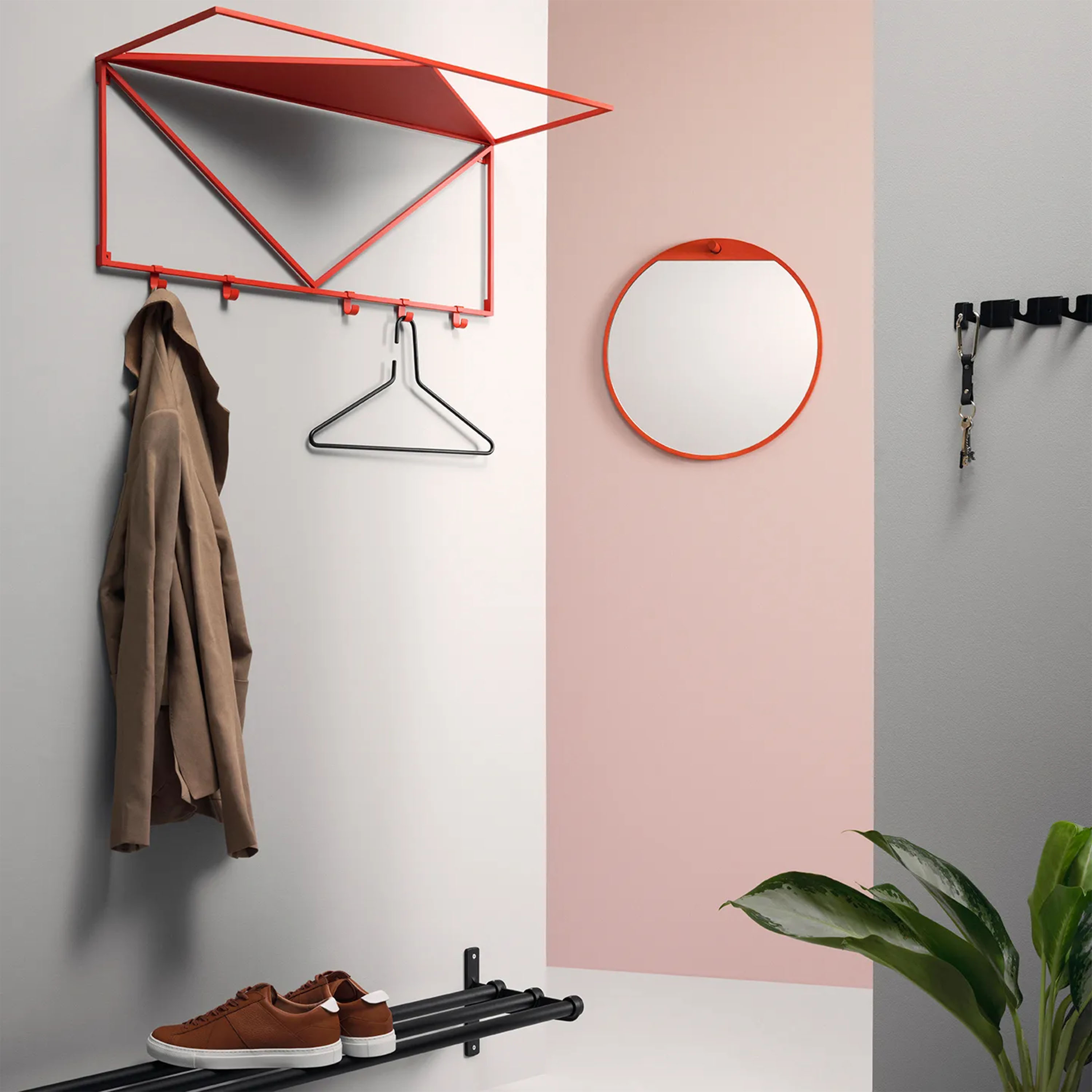 Essem Design Triangel Kleiderbügel Schwarz 3er-Pack