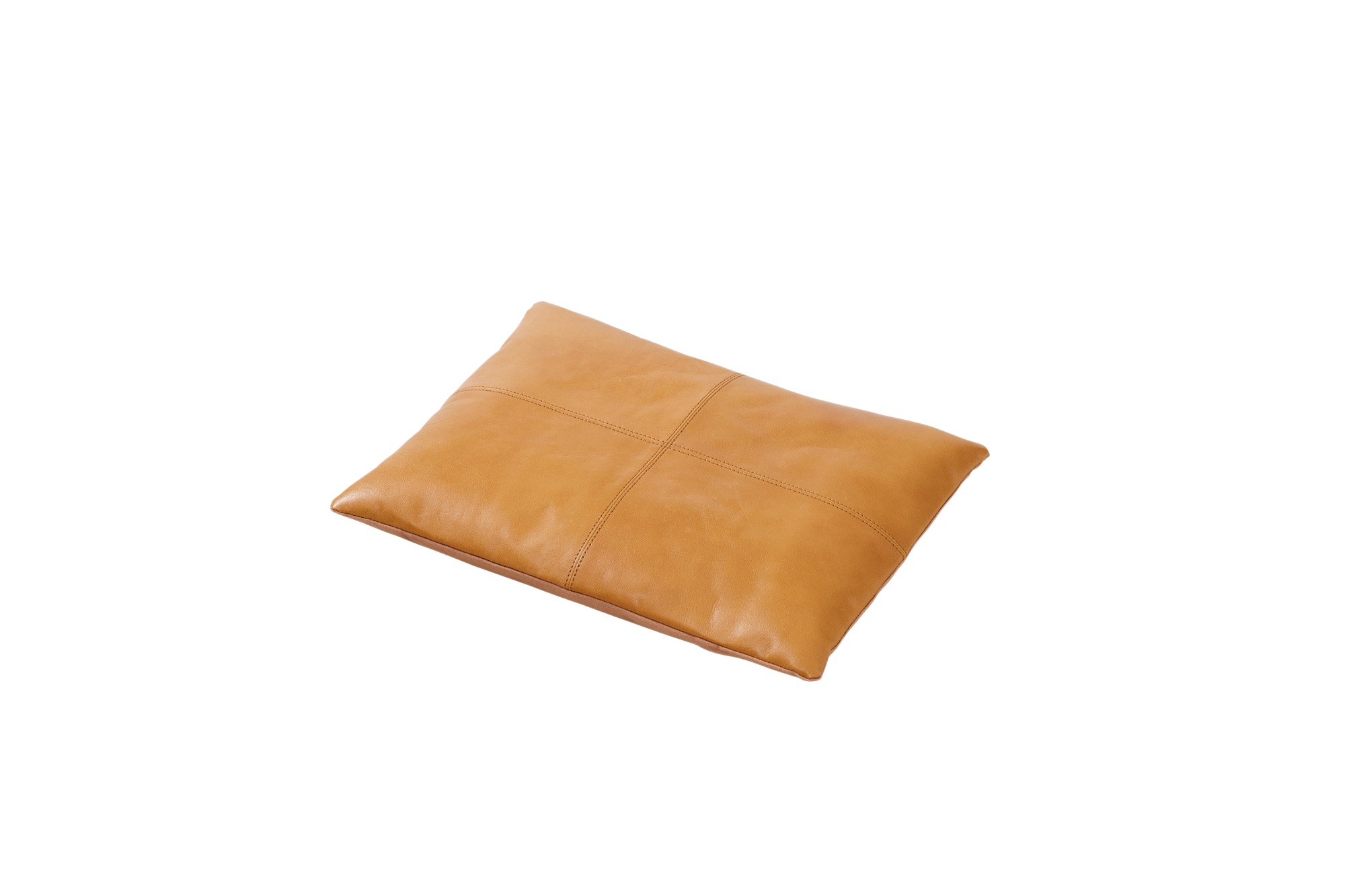 Cinas - Stolsdyna Leder Hellbraun 45x35cm - Stuhlkissen