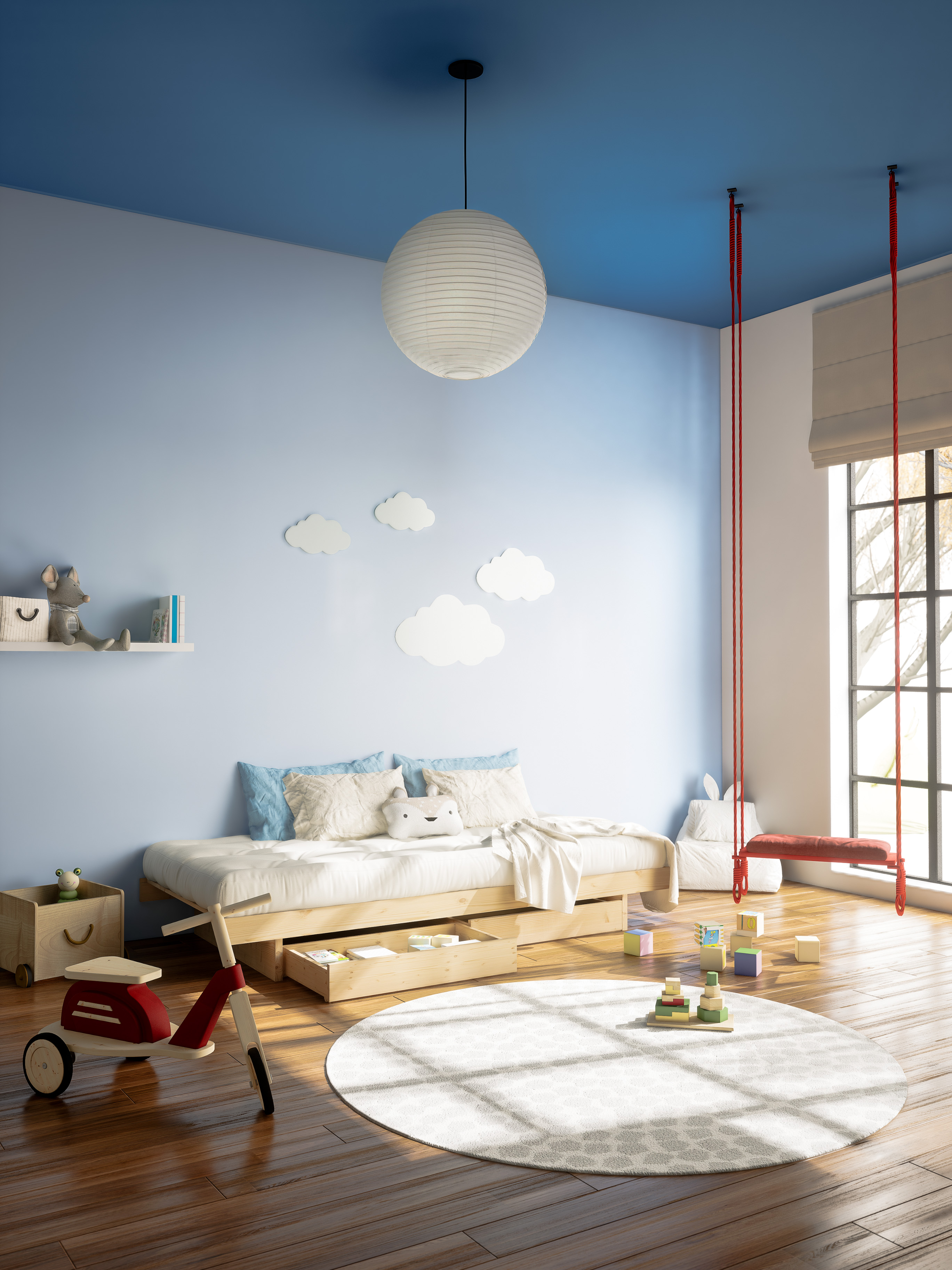 Karup Design Kanso Sengeramme inkl. 2 Skuffer Raw 90cm