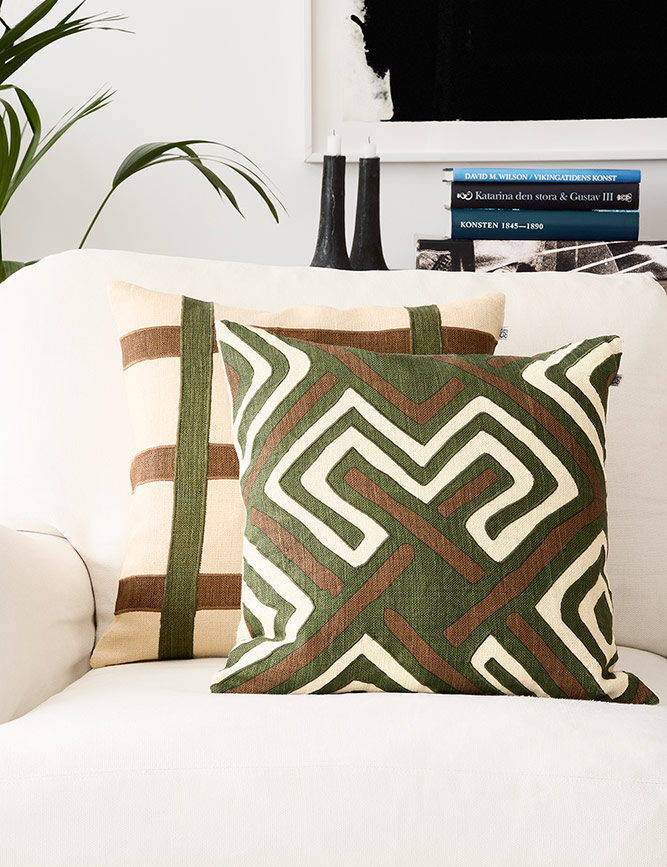 Chhatwal &amp; Jonsson Kiran Tyynynpäällinen Linen Cactus Green/Taupe 50x50