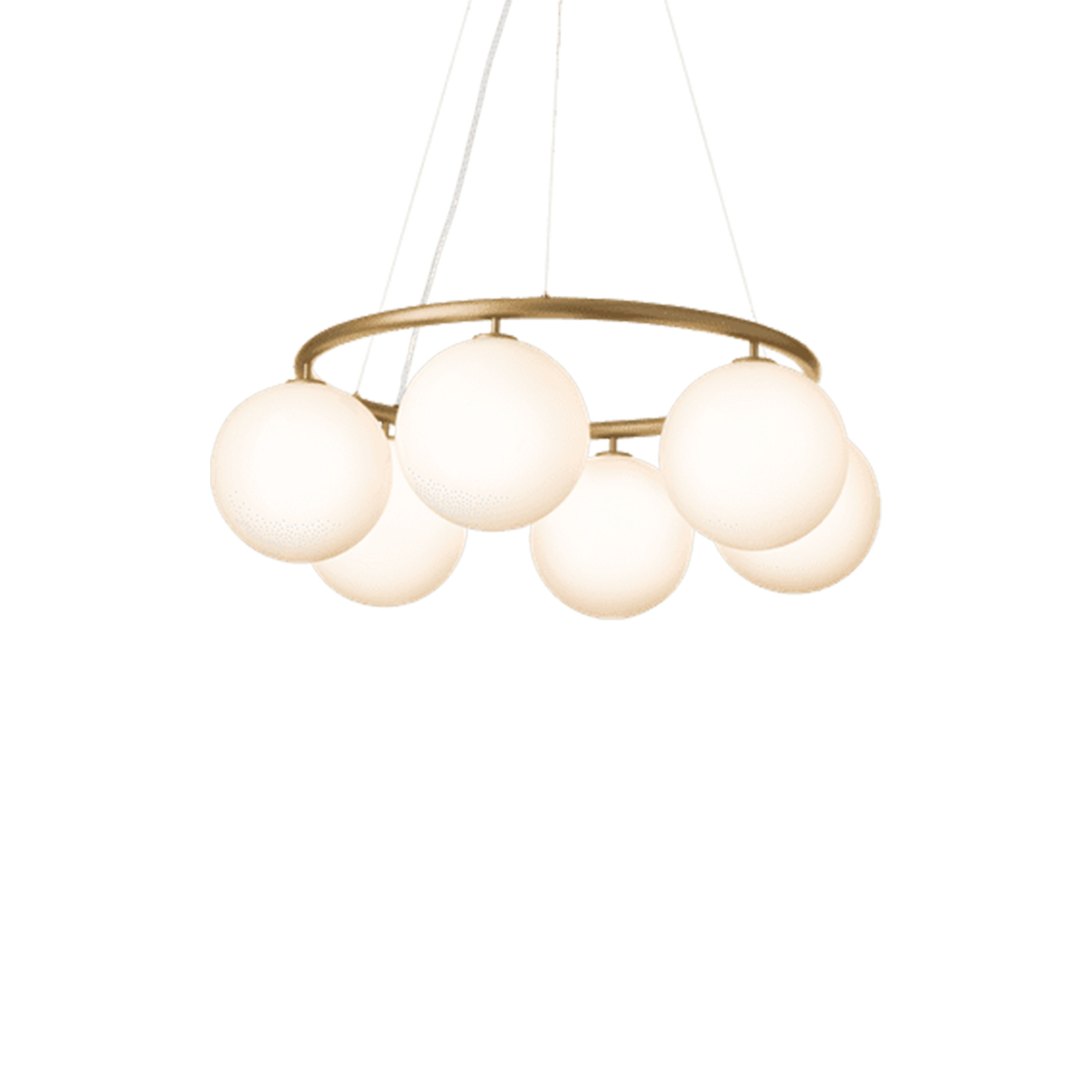 Nuura Miira 6 Circular Taklampa Brass/Opal Ø80