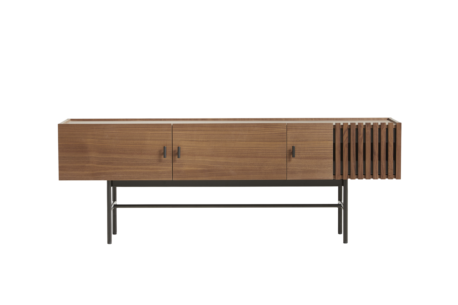 Woud Array Low Sideboard Walnut/Black 150cm