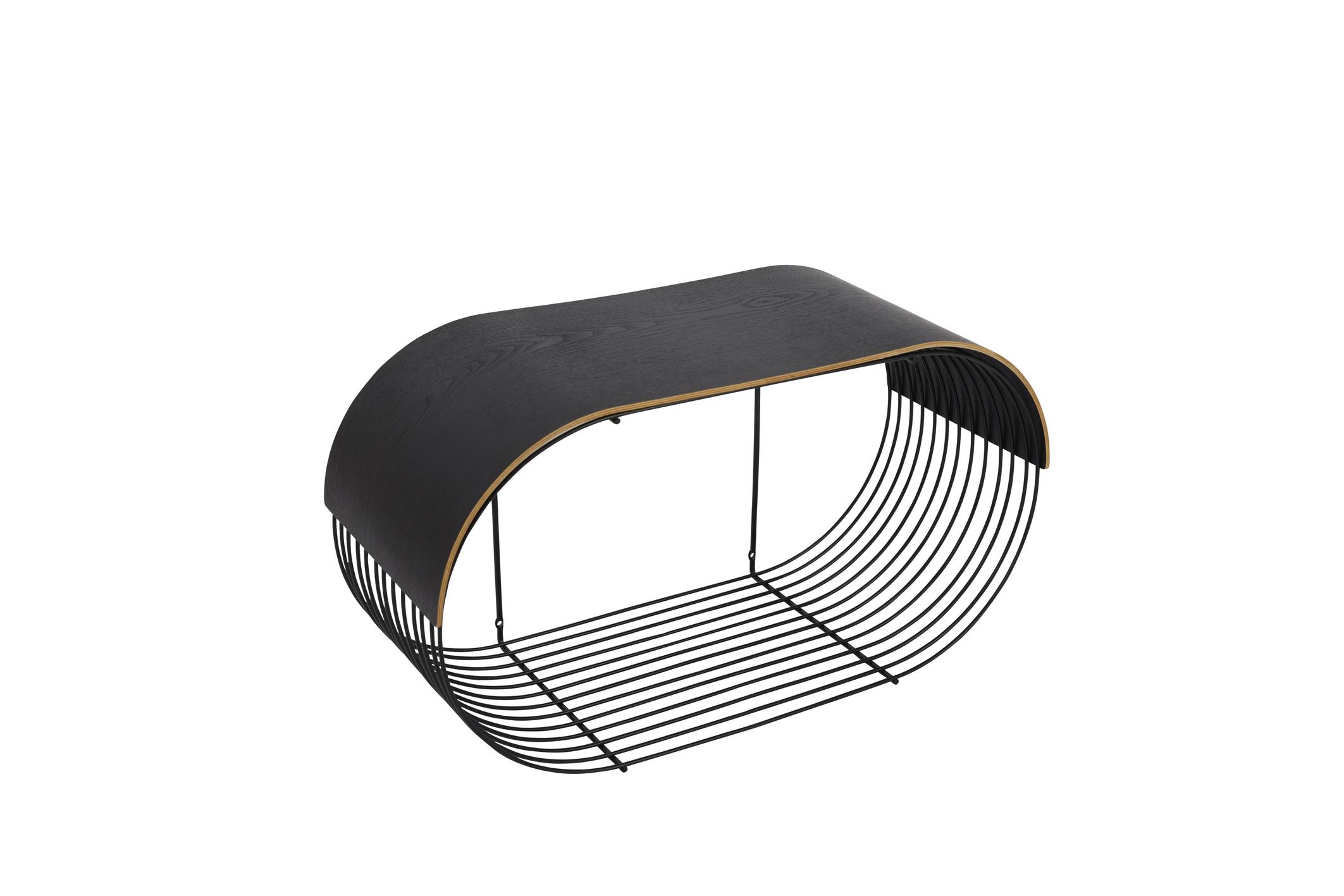 AYTM Curva Topplatte Holz Schwarz 62x25