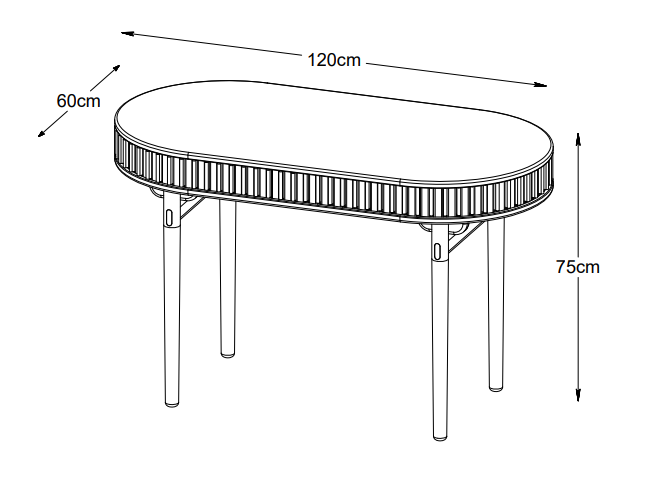 Nordic Home Alice Skrivbord Natural Oak 60x120