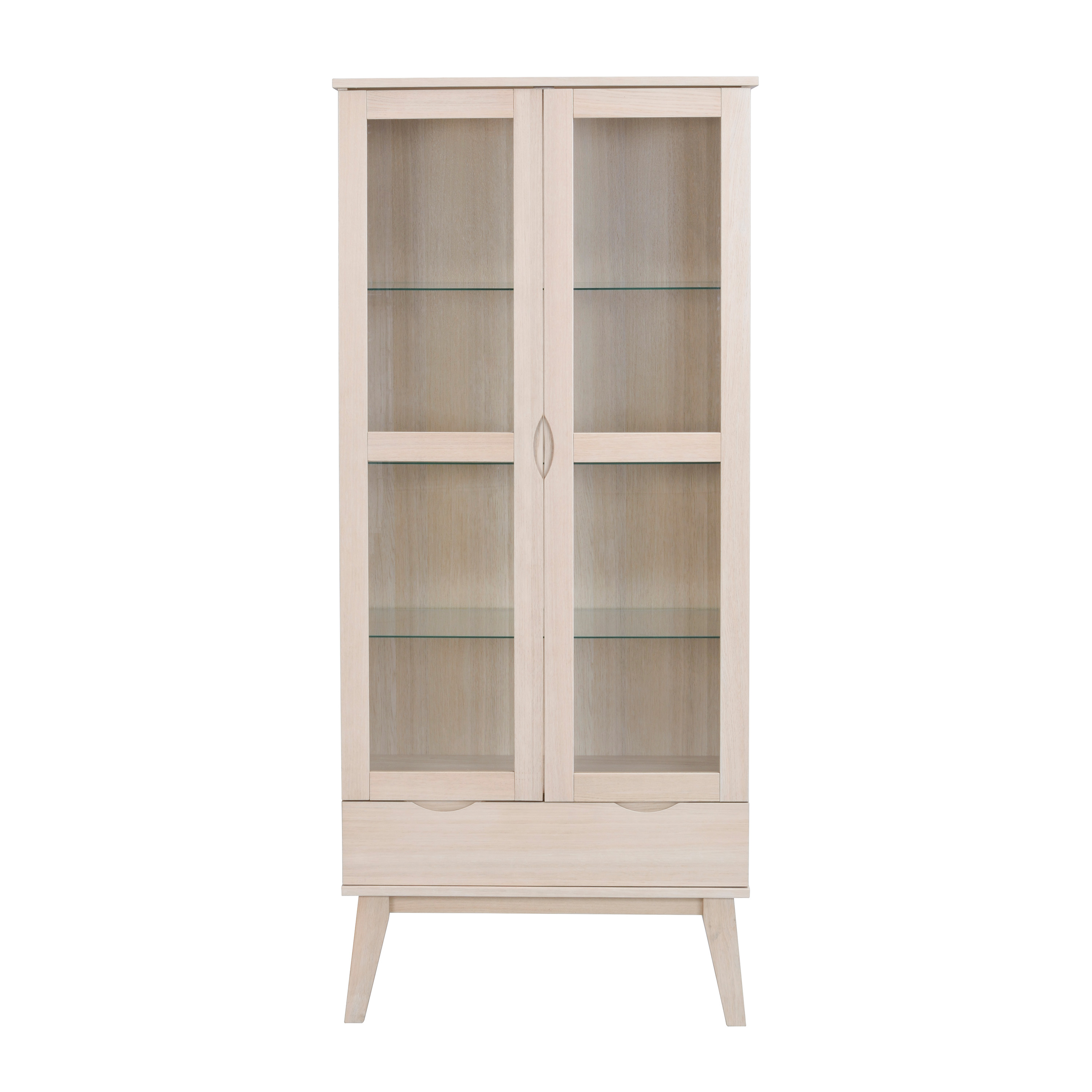 Rowico Home Filippa Vitrine Schrank Weiß pigmentiert 185cm