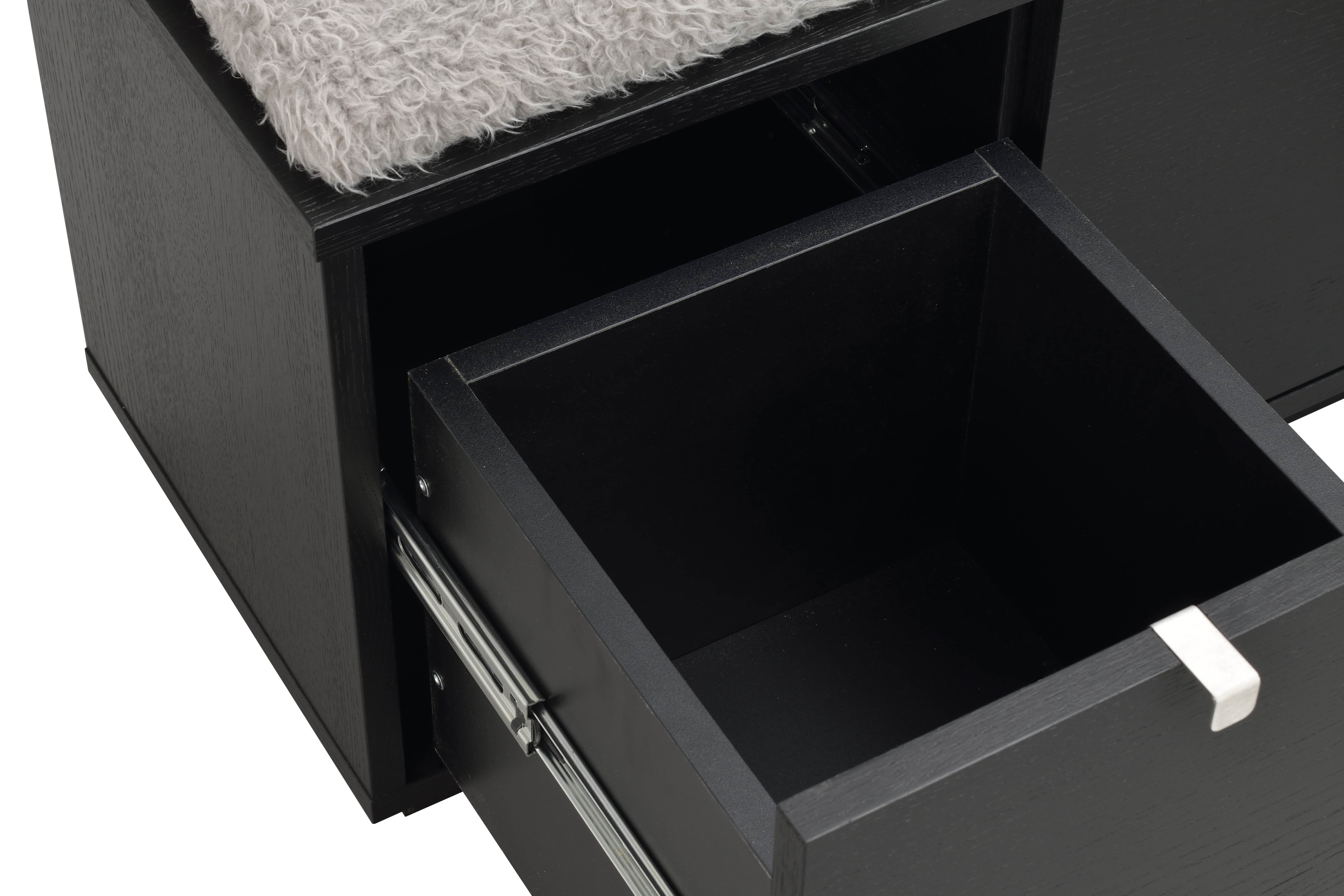 Rowico Home Confetti Bänk 3 Svartlackad/Ljusgrå