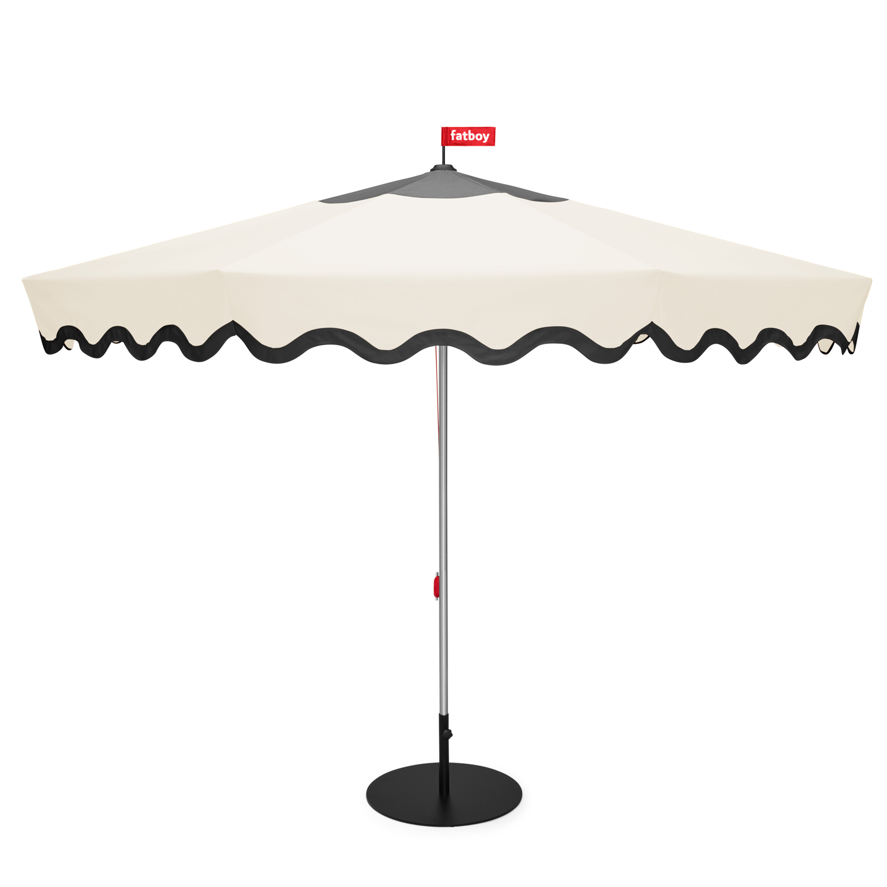 Fatboy - Pensol Aurinkovarjo sis. Jalusta Creme/Black Ø350 Beige - Polyester - Aurinkovarjot