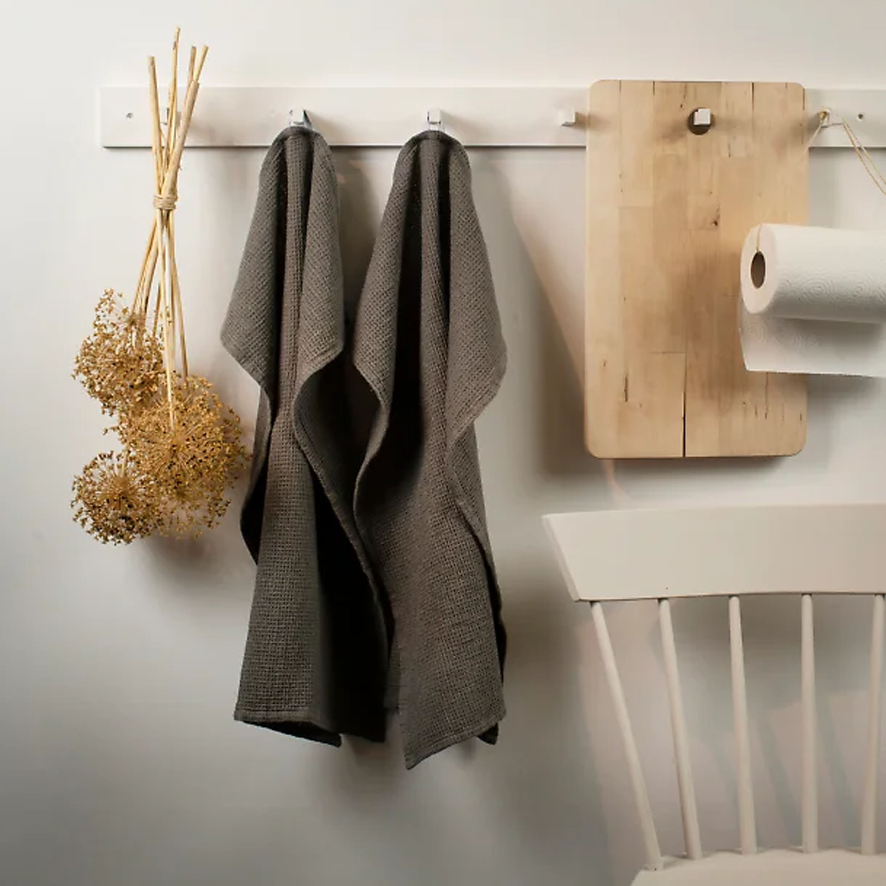 Himla Hetty Kjøkkenhåndkle Charcoal 50x70 2-pakning