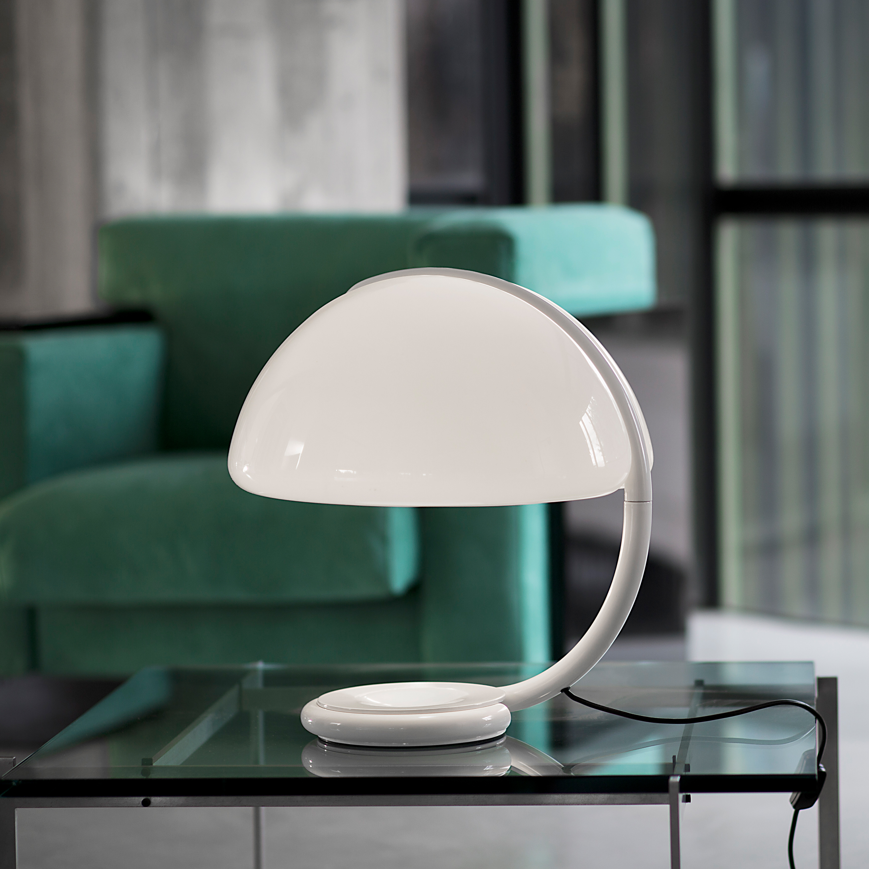 Martinelli Luce Serpente Tischlampe Weiß