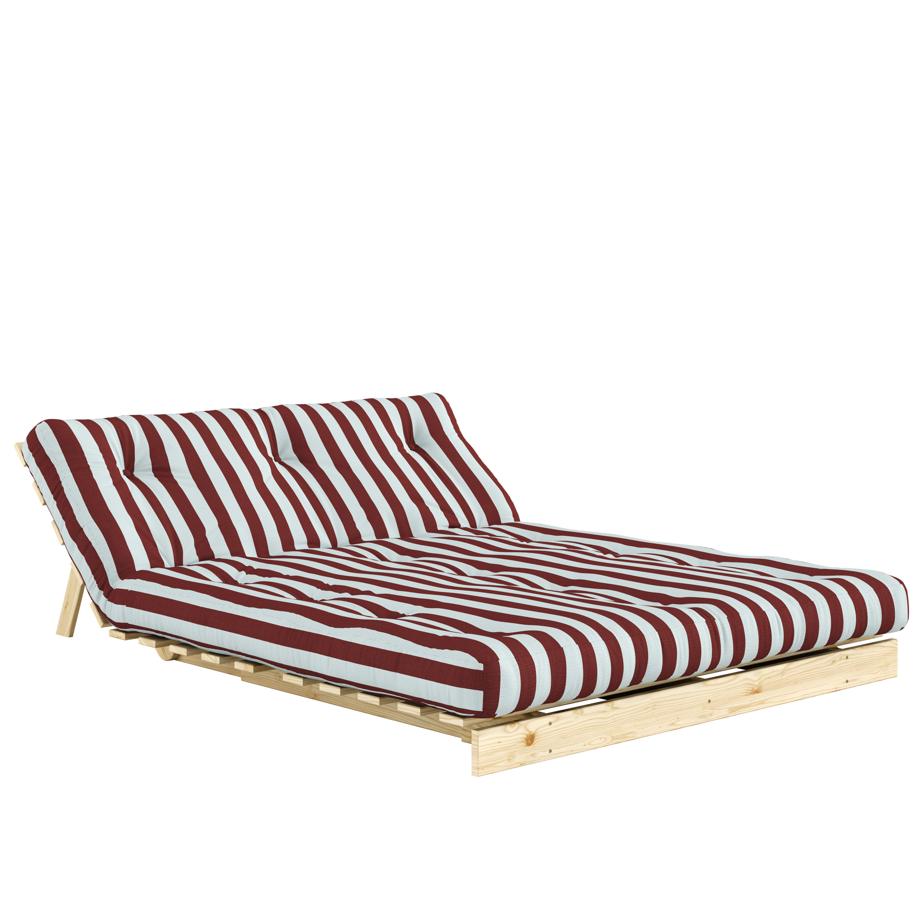 Karup Design Roots Bäddsoffa Natur/Burgundy Light Blue 140cm