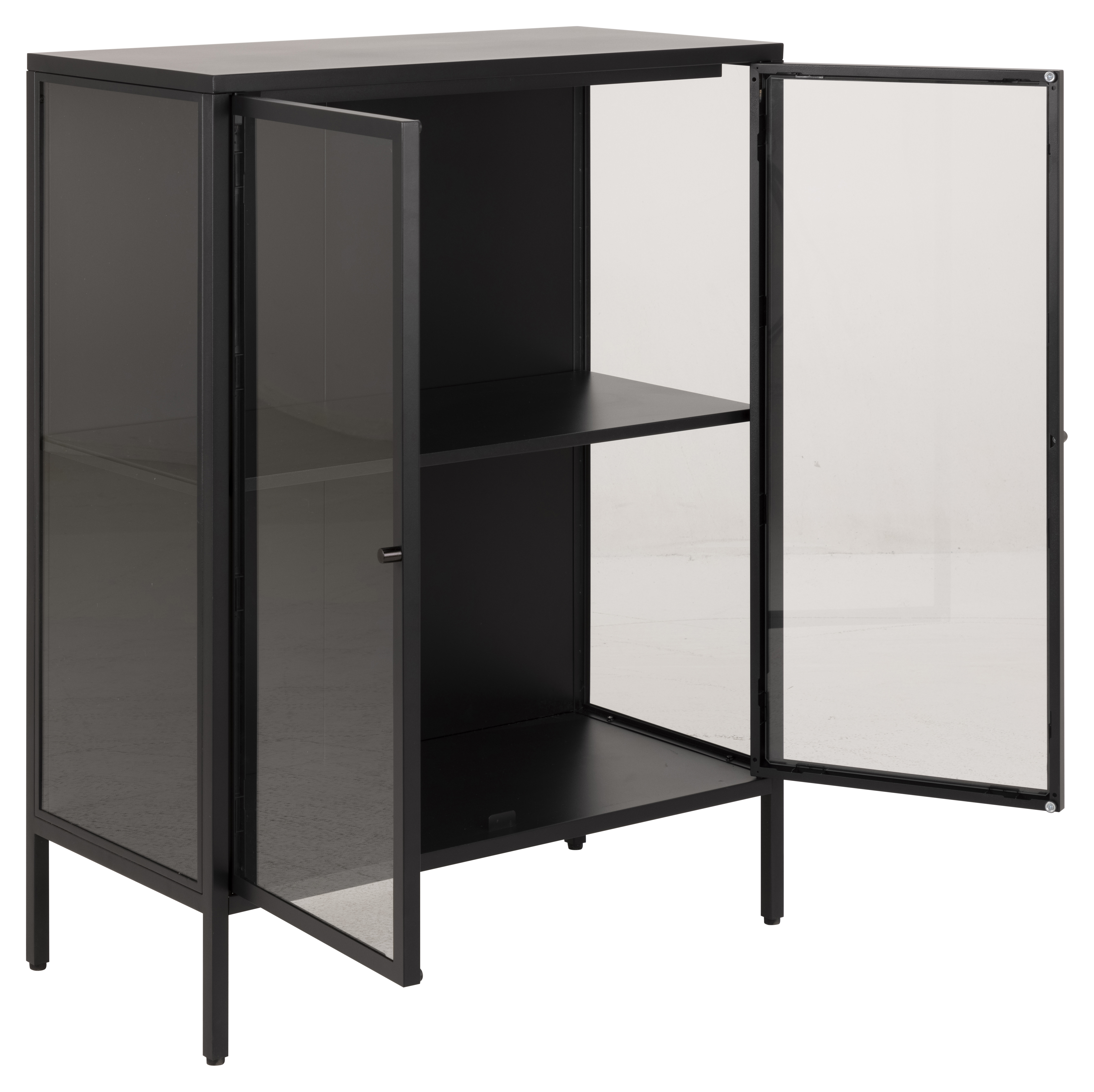 Nordic Home Neah Vitrineschrank Schwarz 98cm