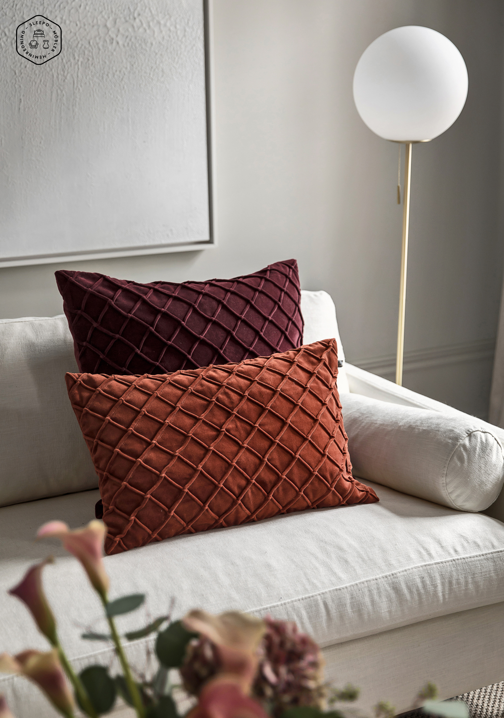 Chhatwal &amp; Jonsson Deva Kuddfodral Sammet Rust 40x60