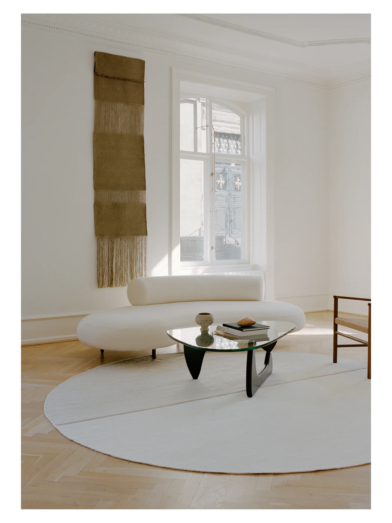 Linie Design Magnetize Rund Ullmatta Beige Ø250