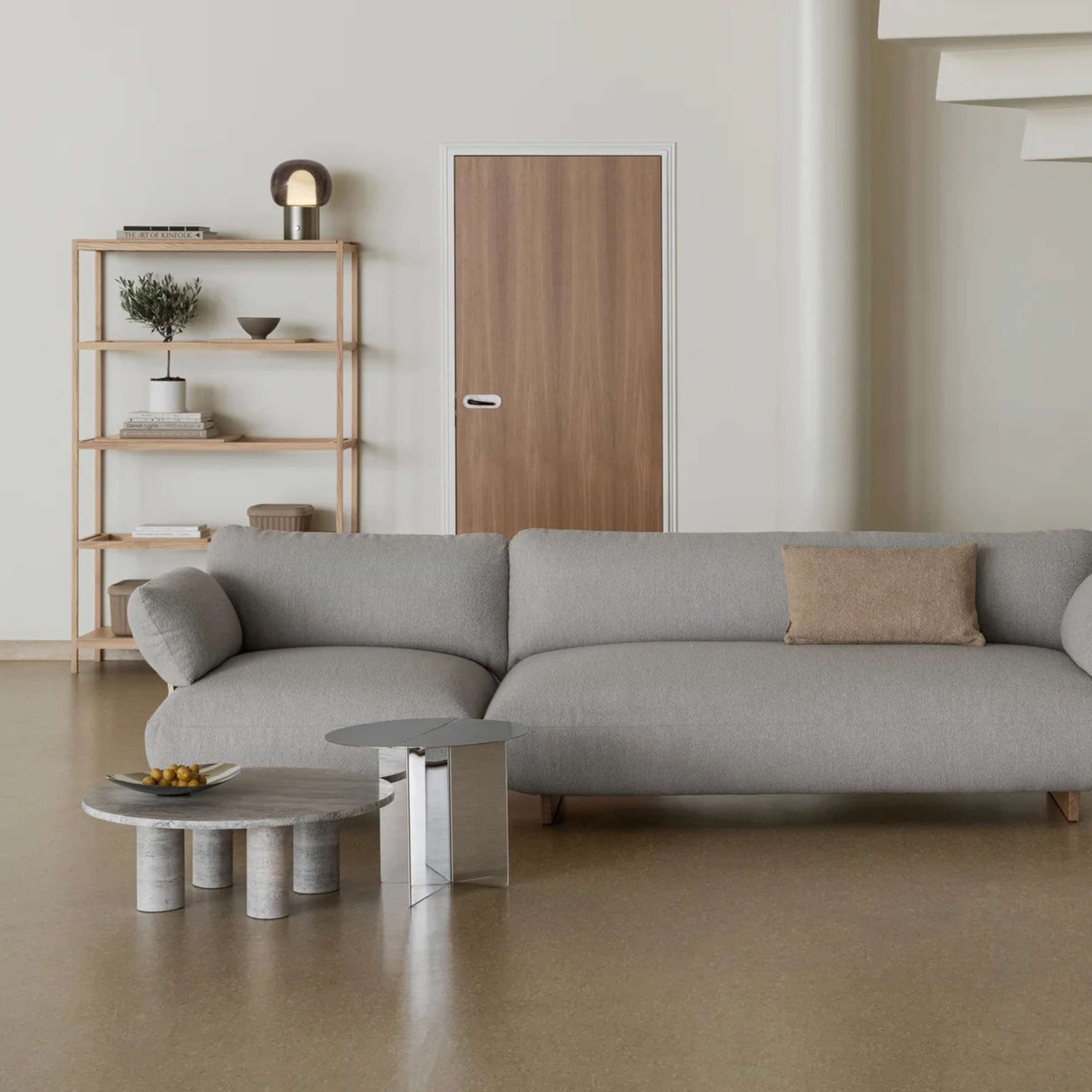 Blomus Volos Sofabord Sølv Travertin Ø75