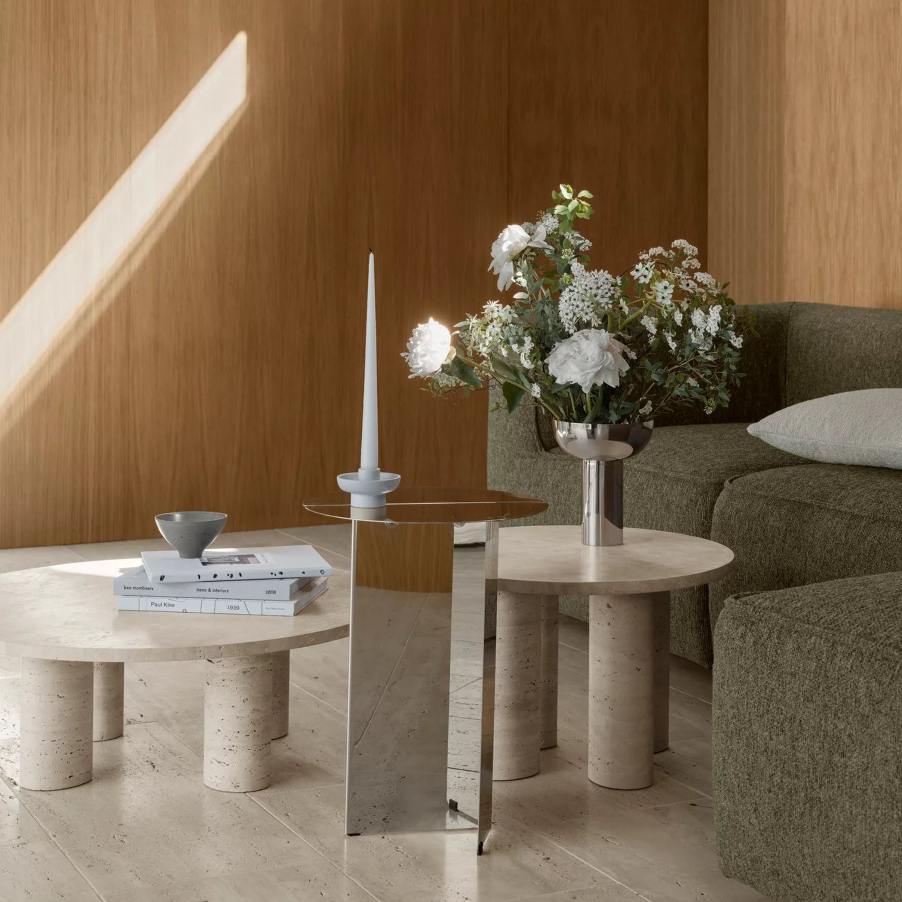 Blomus Volos Sidebord Travertin Ø52