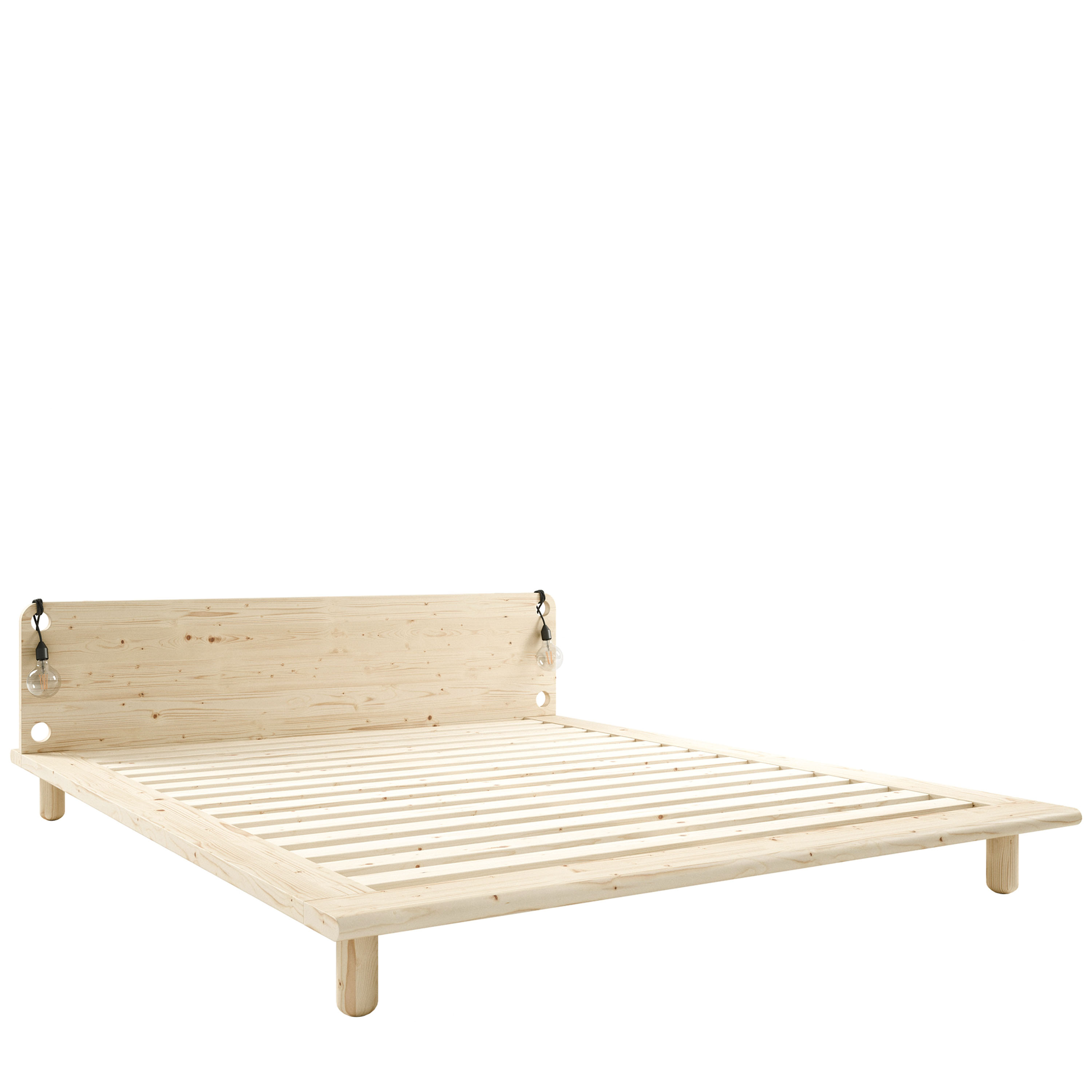 Peek Bed frame incl. Bedside Lamp Natural 160cm