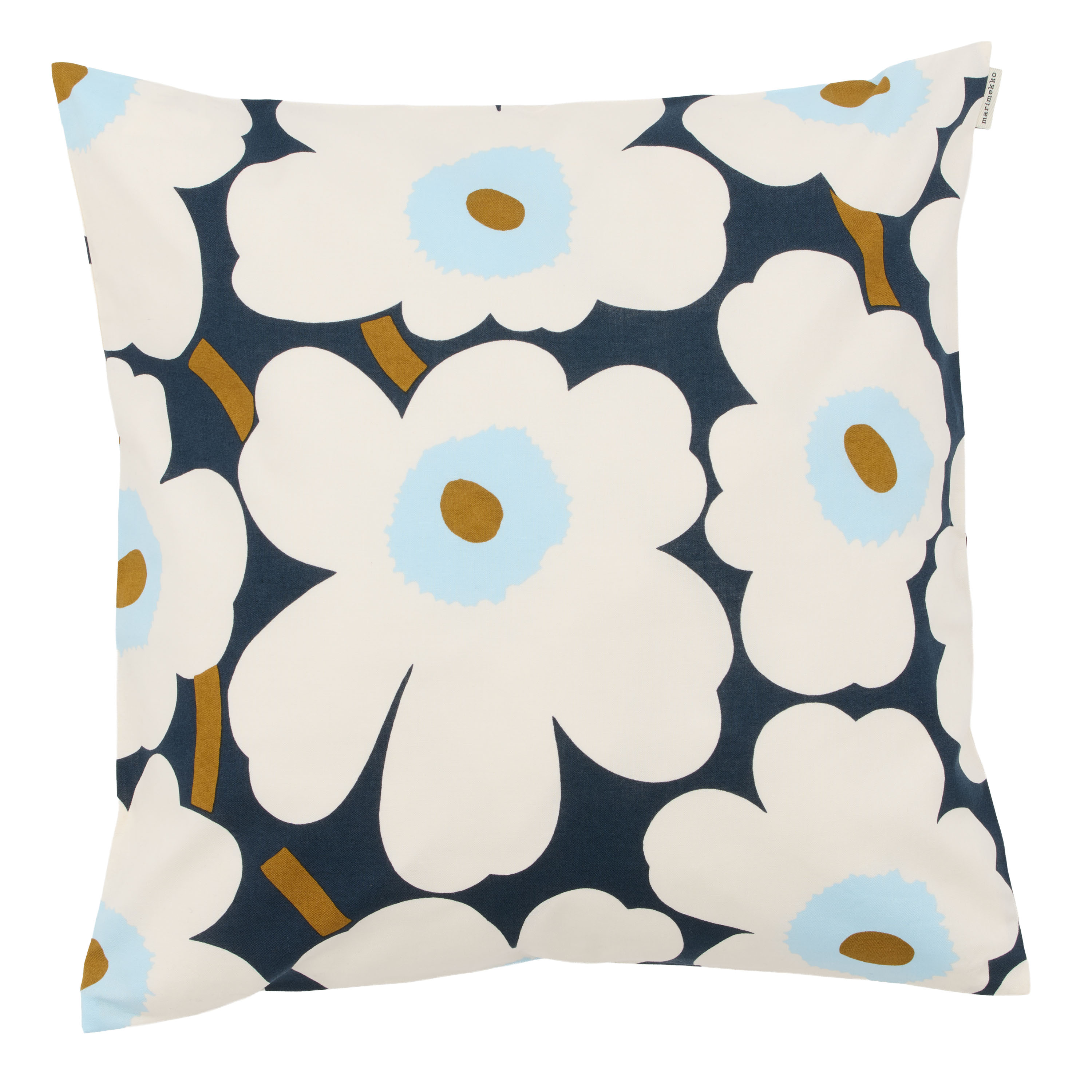 Pieni Unikko Kuddfodral Blueberry/White/Cold Blue 50x50