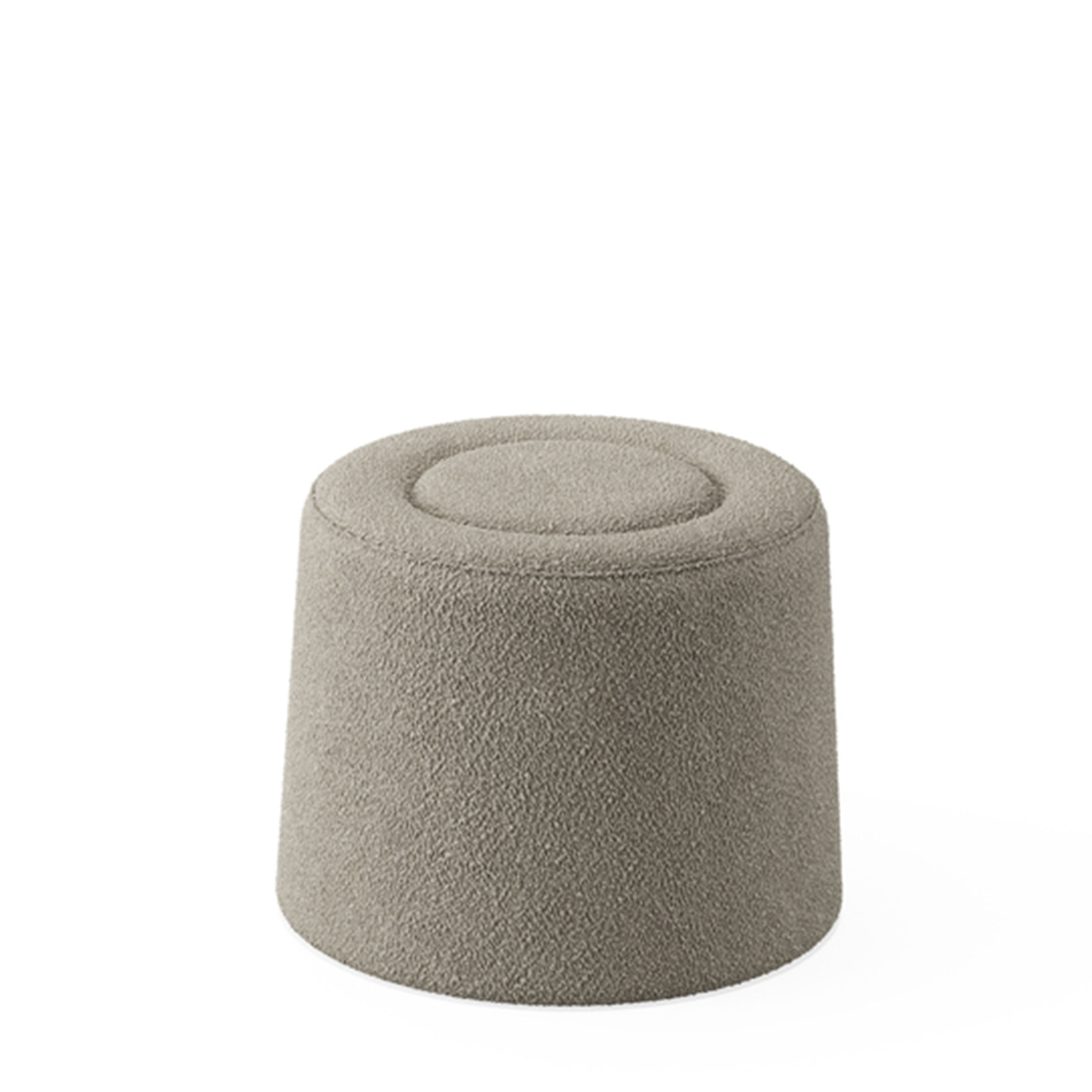 Woud - Praline Hocker Natur Bouclé Ø52 - Beige - Seitpferd