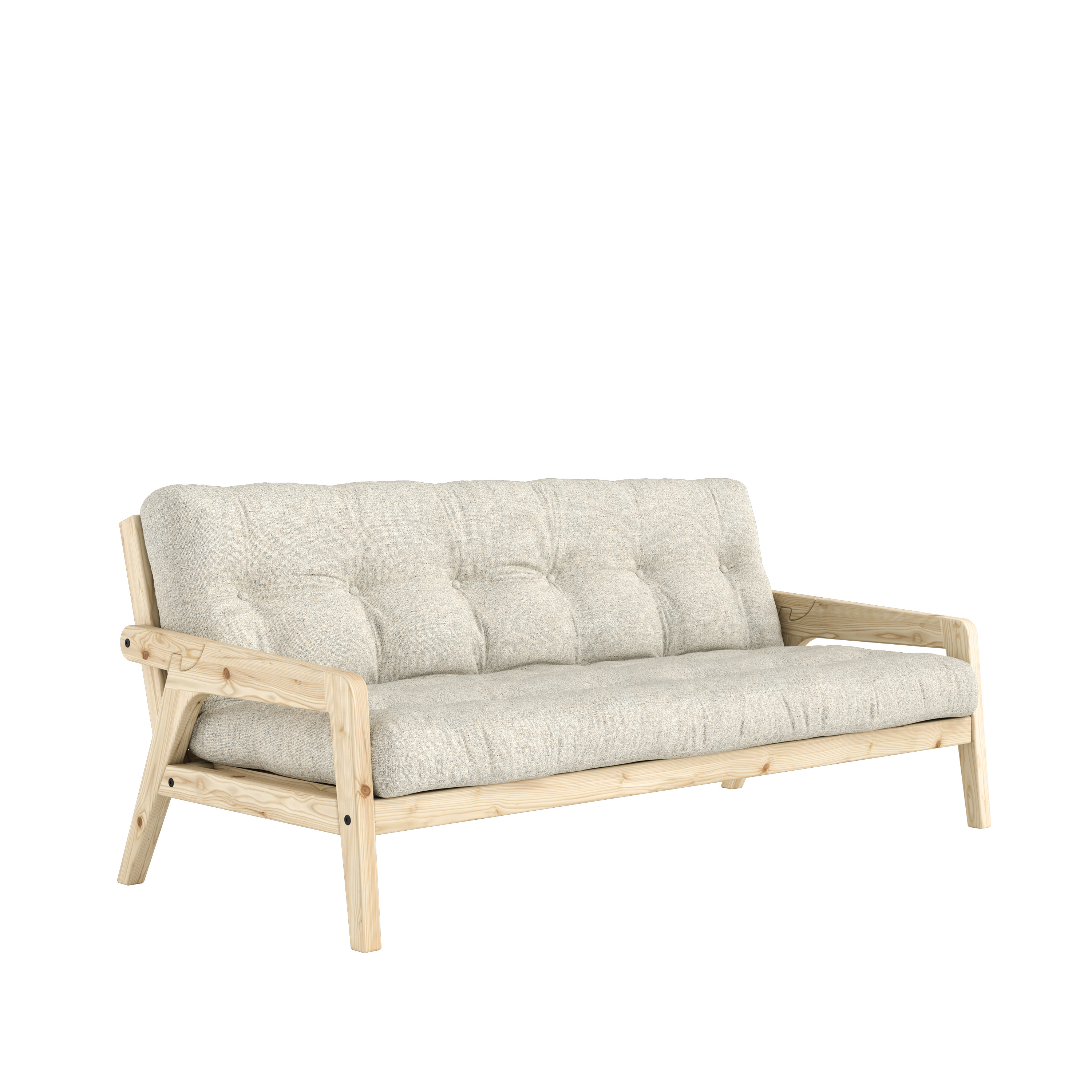 Karup Design Grab Bäddsoffa Clear Lacquered/Soft Chalk 204cm