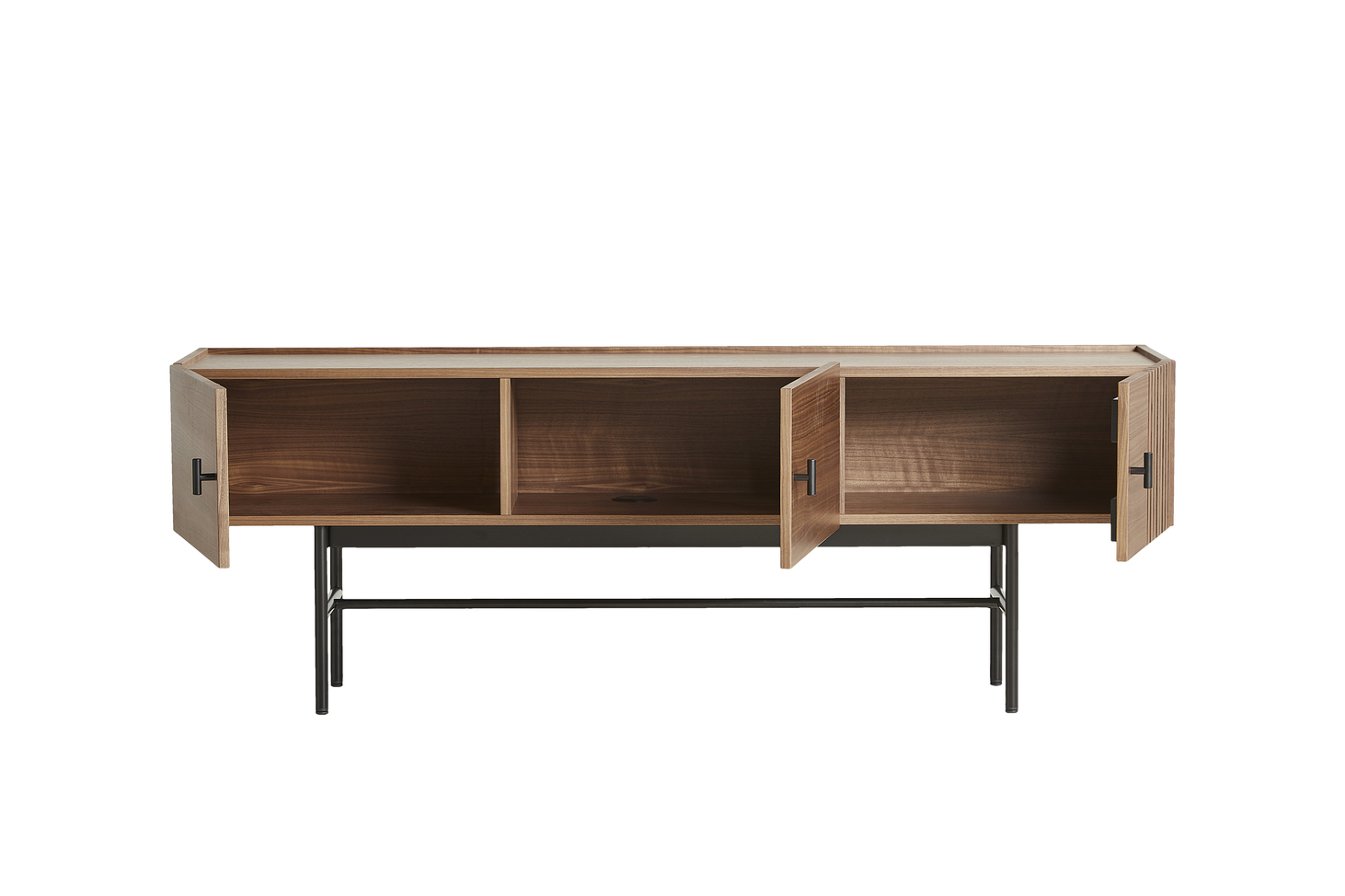 Woud Array Low Sideboard Walnut/Black 150cm