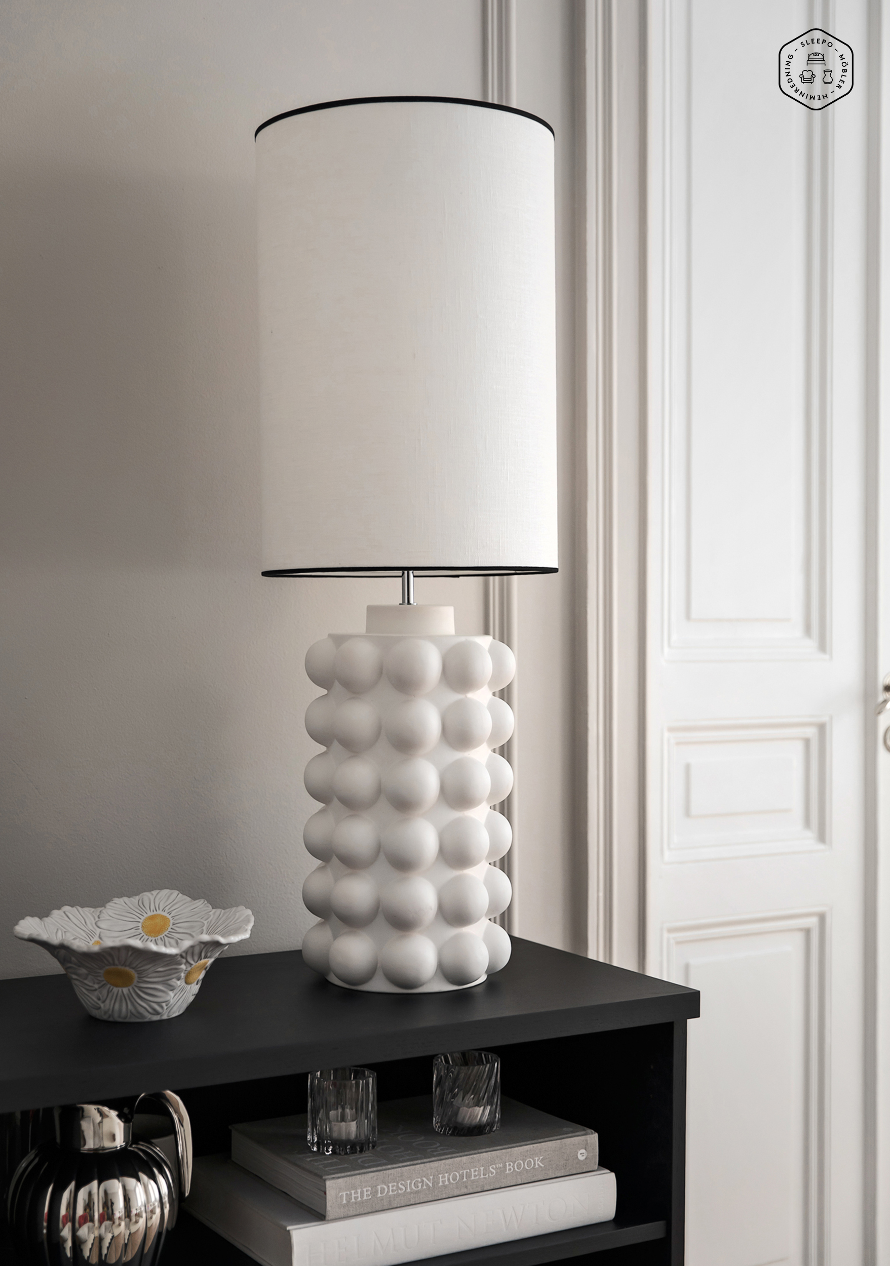 Hallbergs Belysning Bubbels Lampfot Vit L 49cm