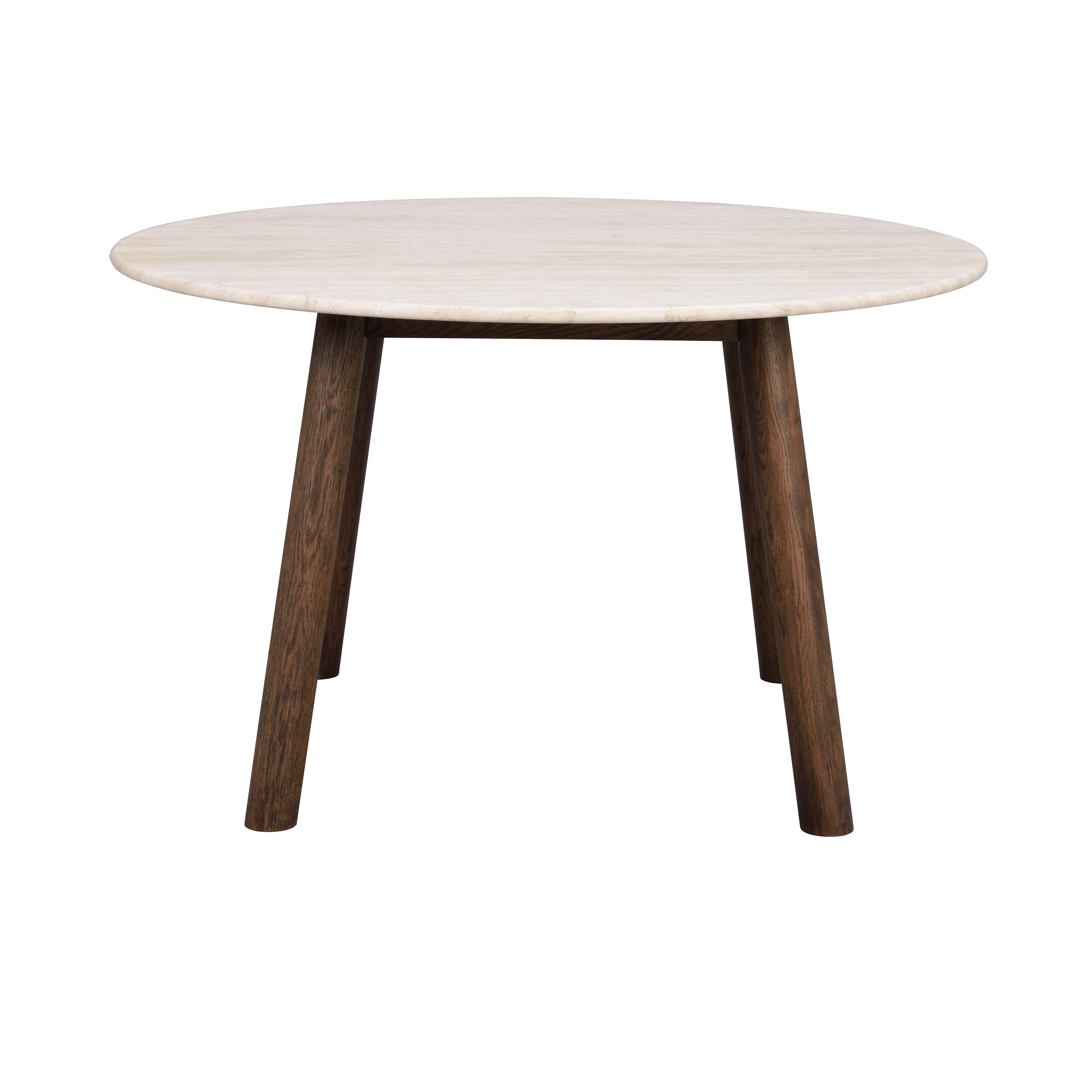 Taransay Matbord Beige Travertin/Brun Ek Ø125