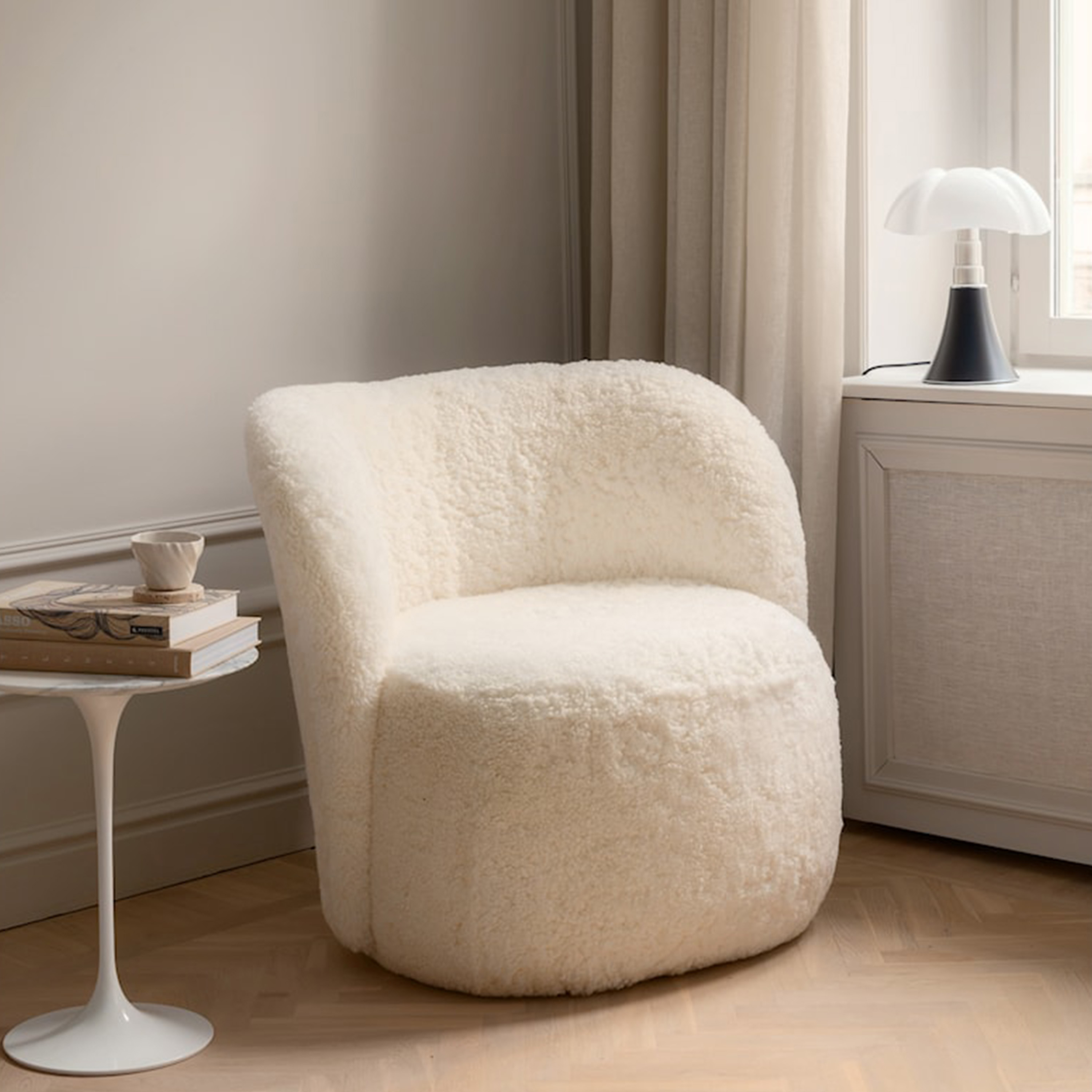 Sleepo Collection Lollo Fåtölj Fårskinn White