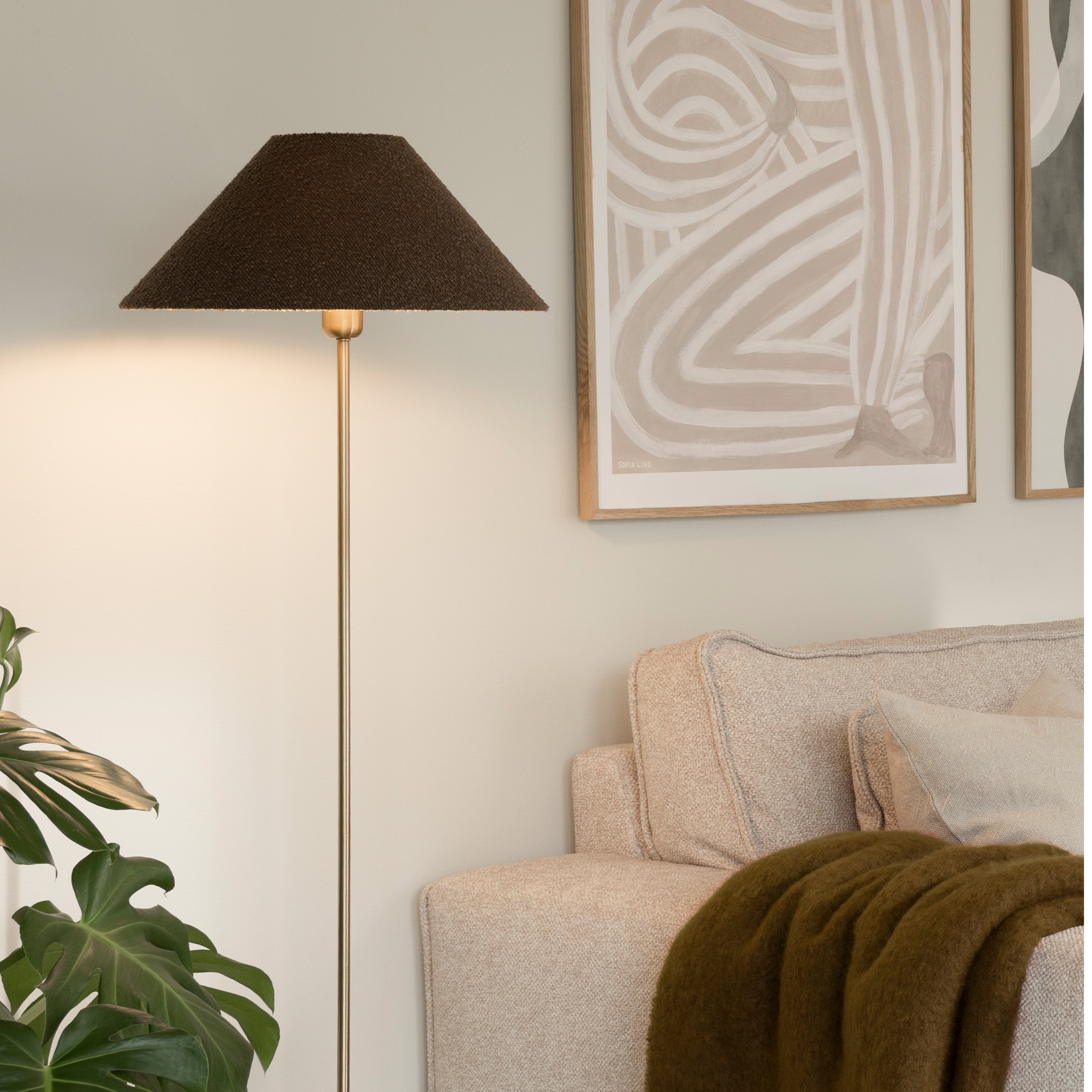 Globen Lighting Iris Lampskärm Bouclé Mocha 45cm