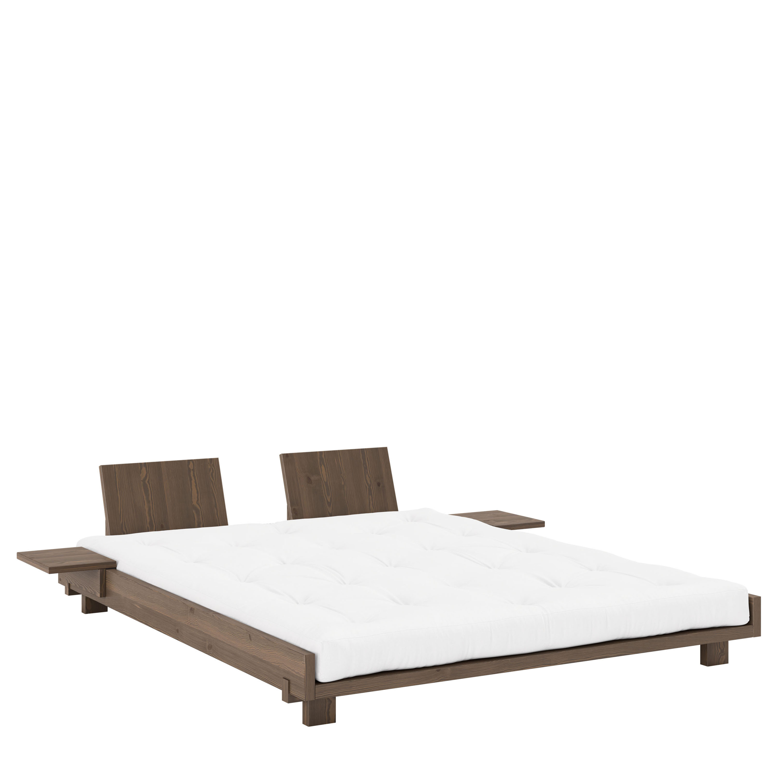 Karup Design Social Bettgestell Carob Brown 160 cm inkl. 2 Rückenlehnen/Beistelltische