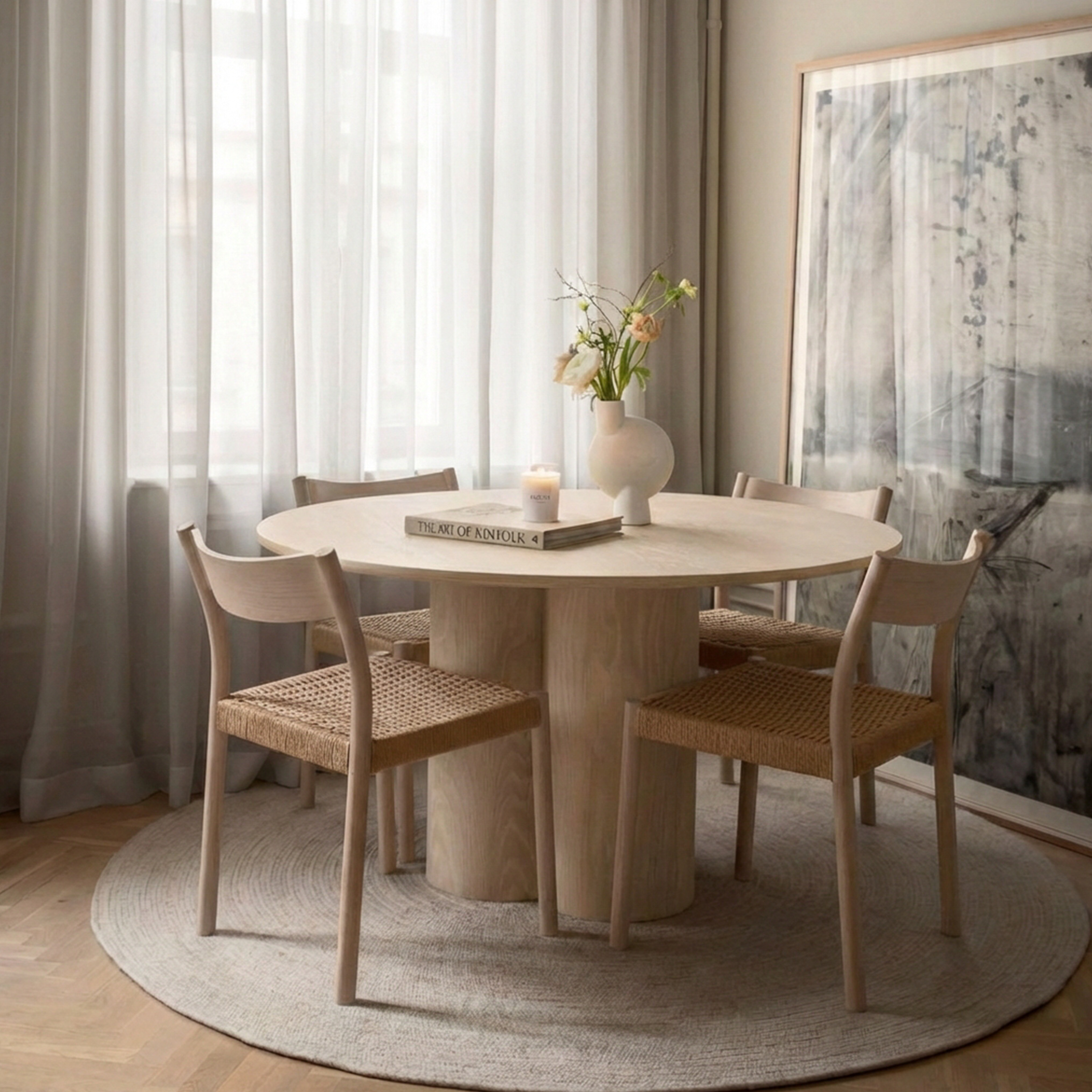 Sleepo Collection Laura Dining Table White Oiled Oak Ø130