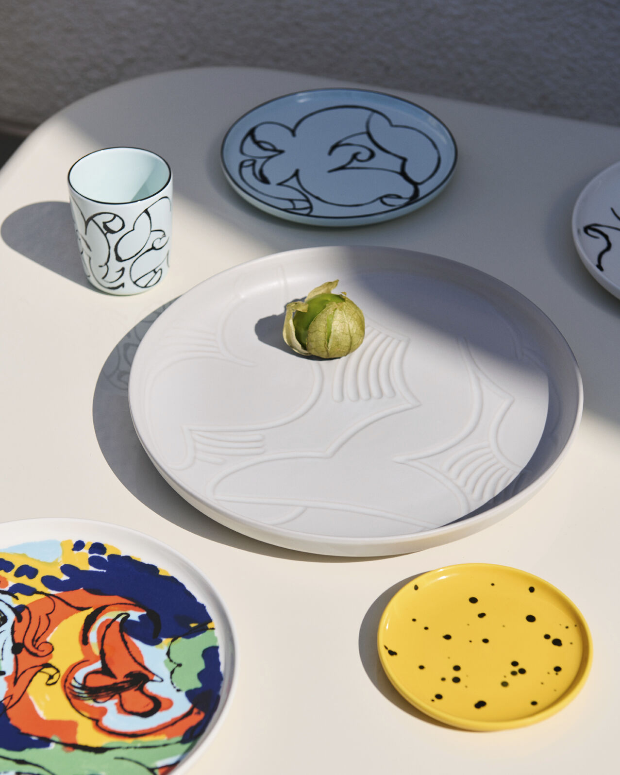 Marimekko Oiva/Pistilla Tallerken Mint/Sort Ø20