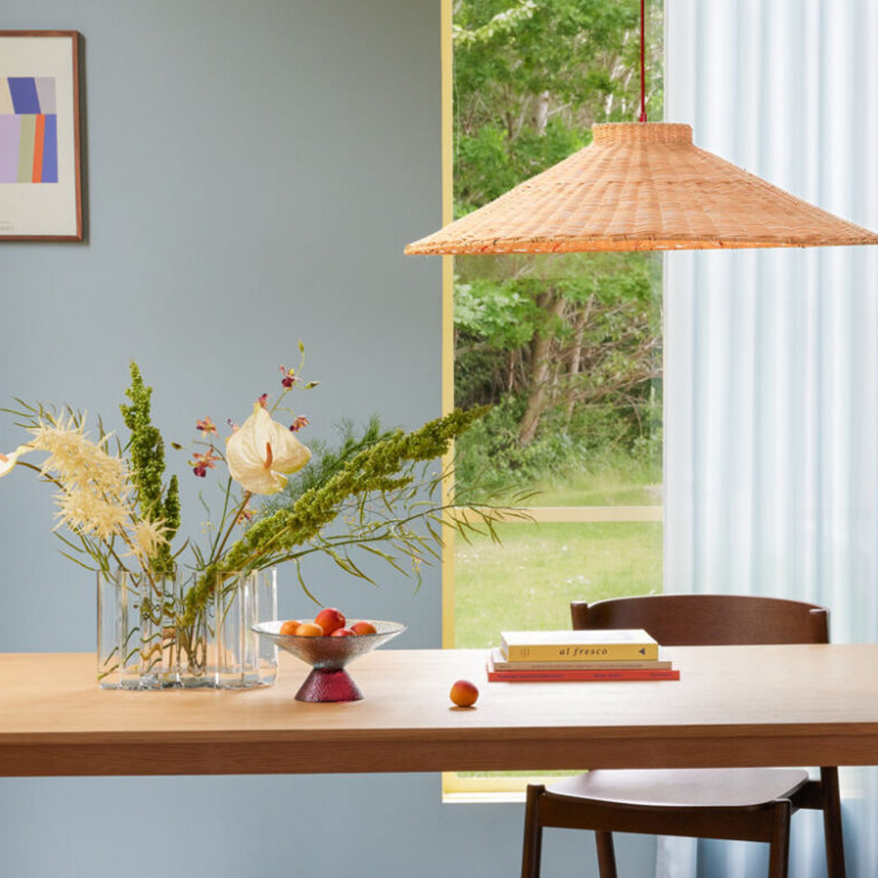 Hübsch Chand Trapeze Taklampa Natur/Röd