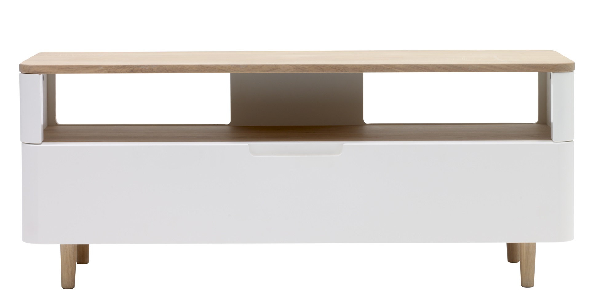 Nordic Home - Eliana TV-Bank Weiß/Eiche 120cm - Bänke