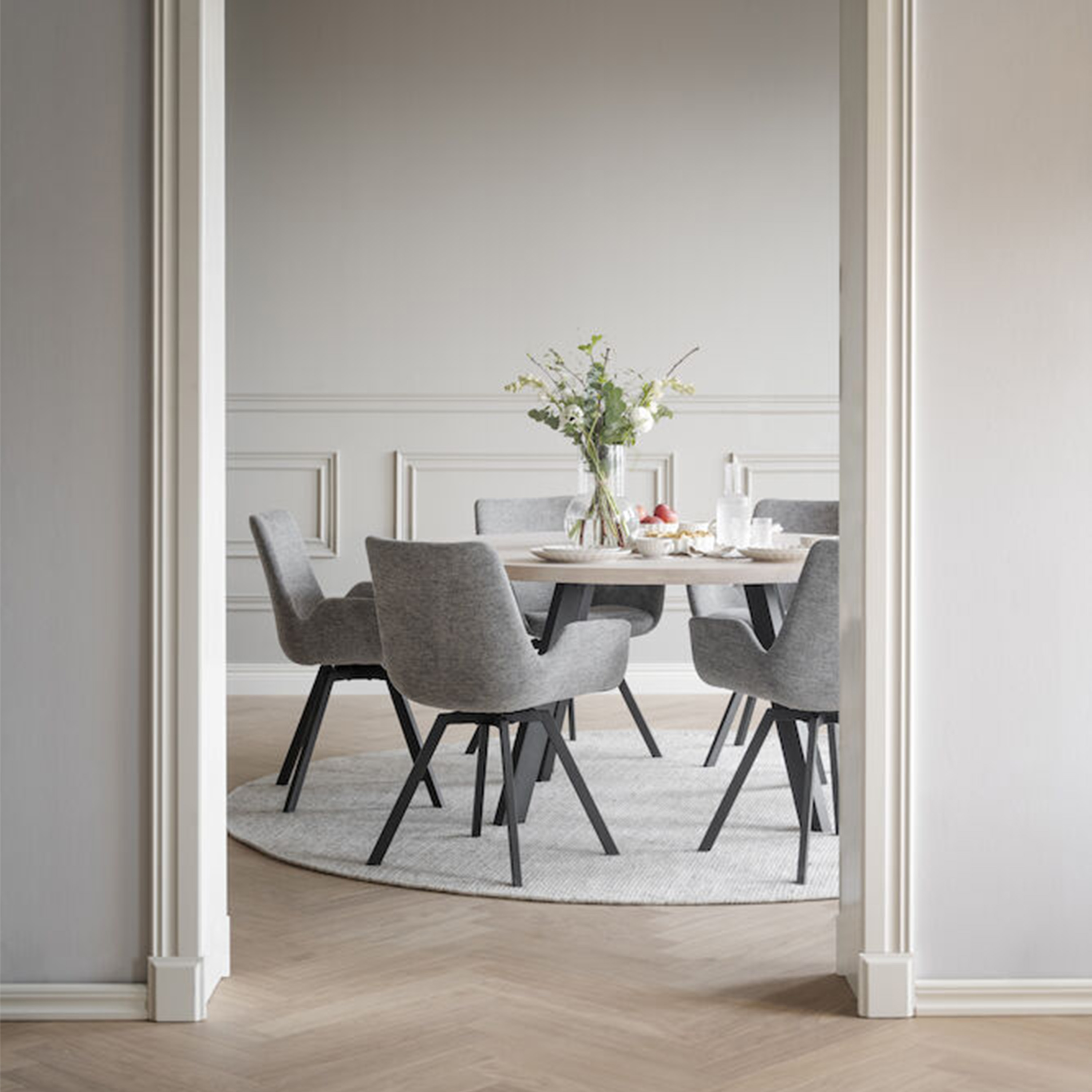 Rowico Home Fred Esstisch Weiß pigmentiert Ø160