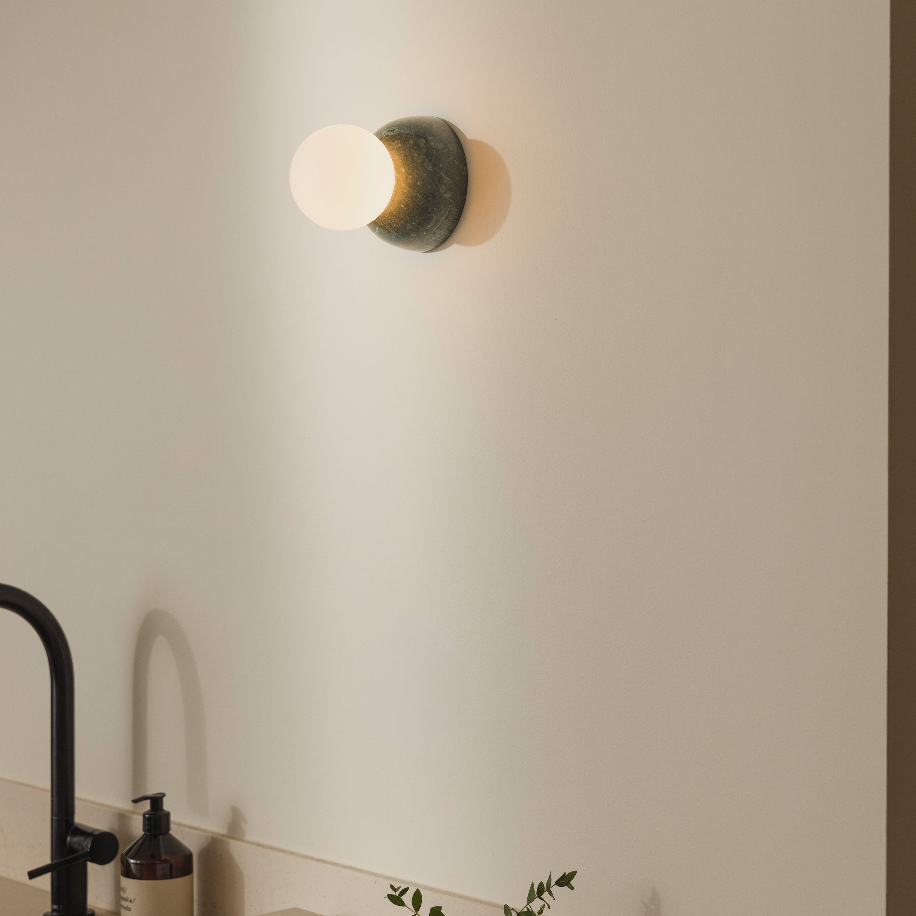 Globen Lighting Torrano Seinä/Kattovalaisin Tummanvihreä Marmori 13cm