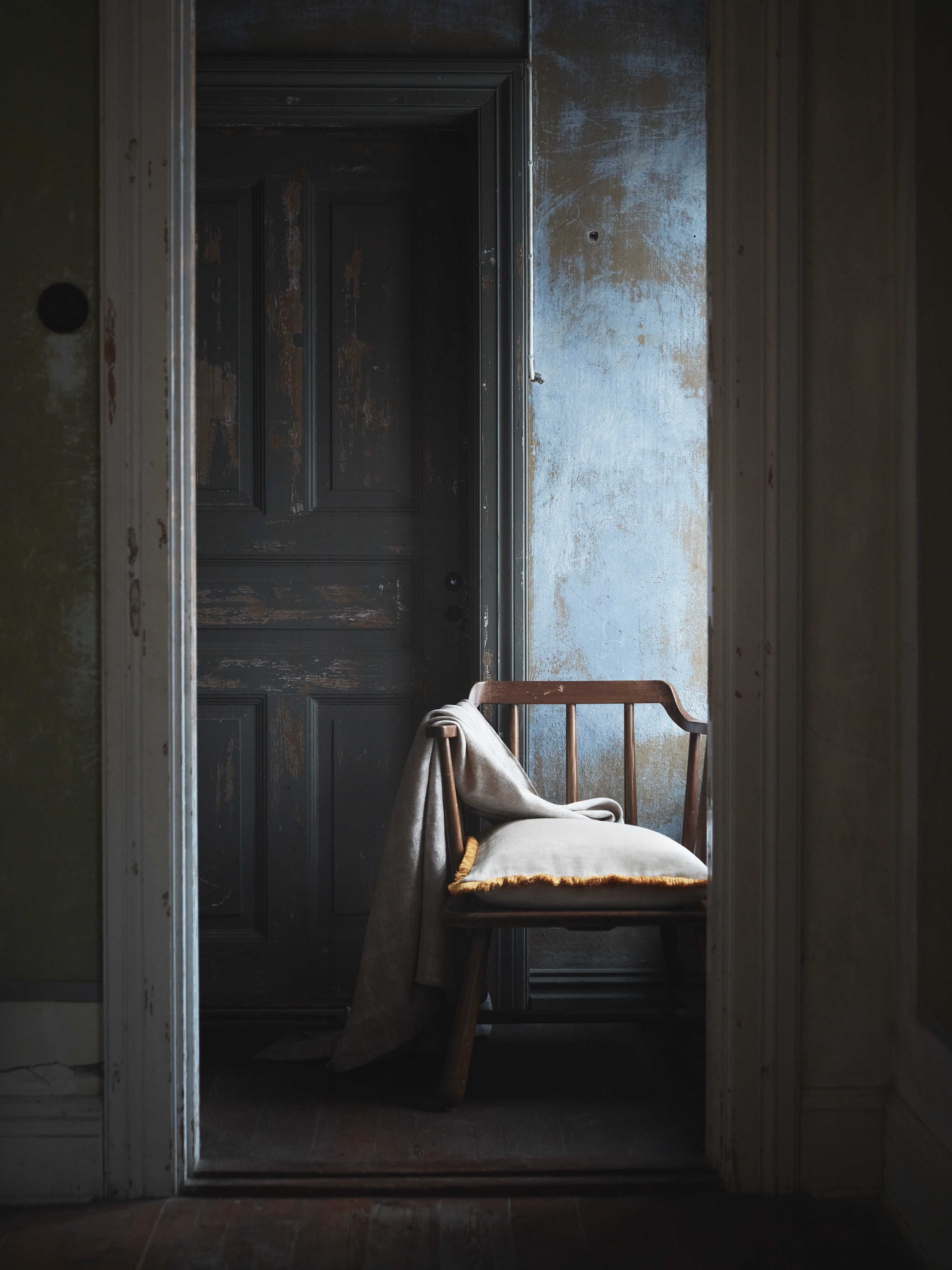 Mille Notti Pienza Kuddfodral Linne Beige/Gul 50x50