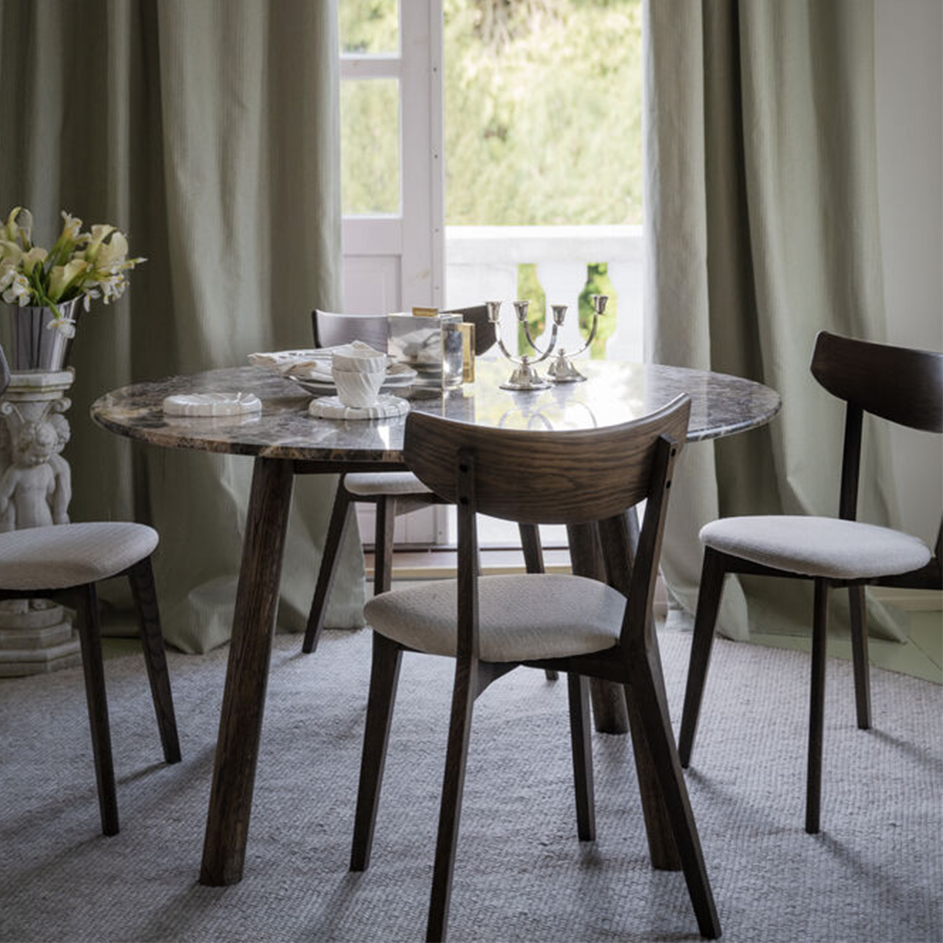 Rowico Home Ami Matstol Brun Ek/Beige