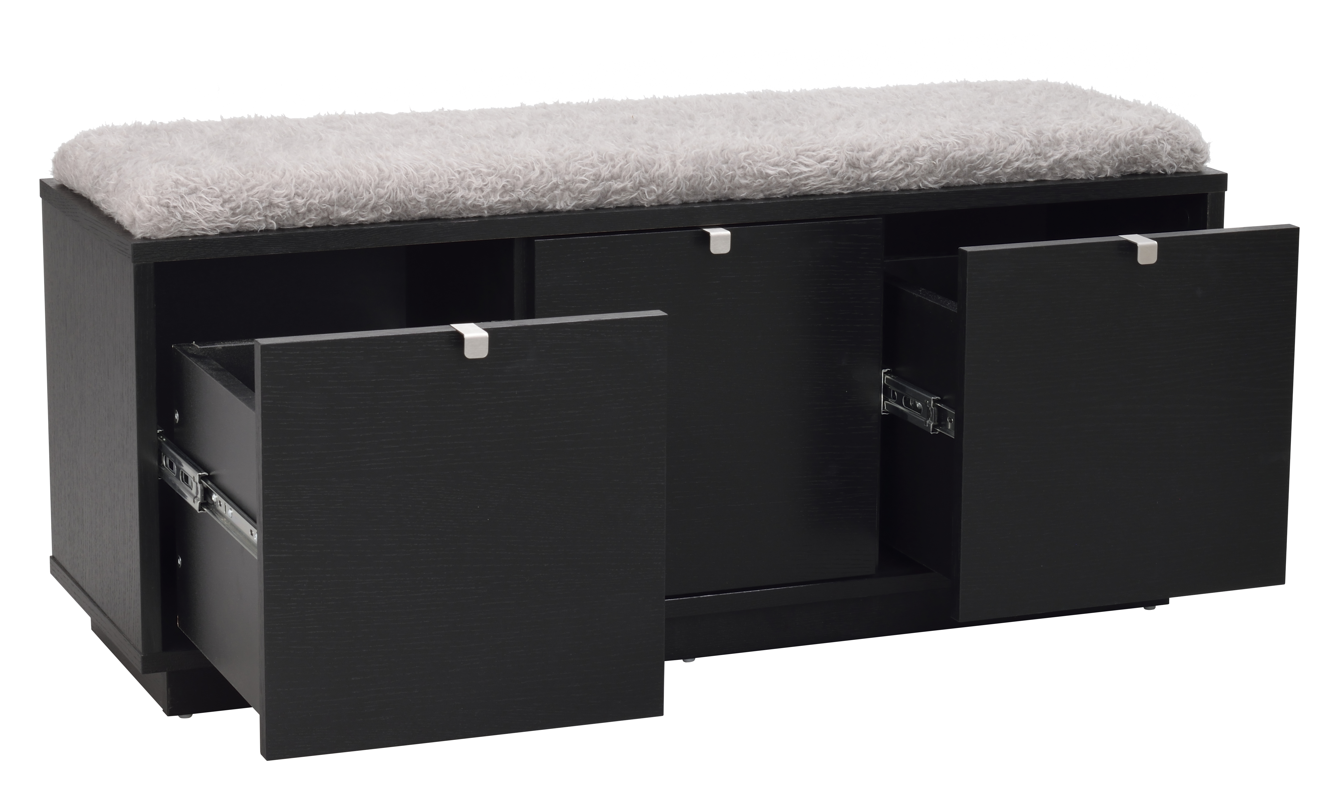 Rowico Home Confetti Bänk 3 Svartlackad/Ljusgrå