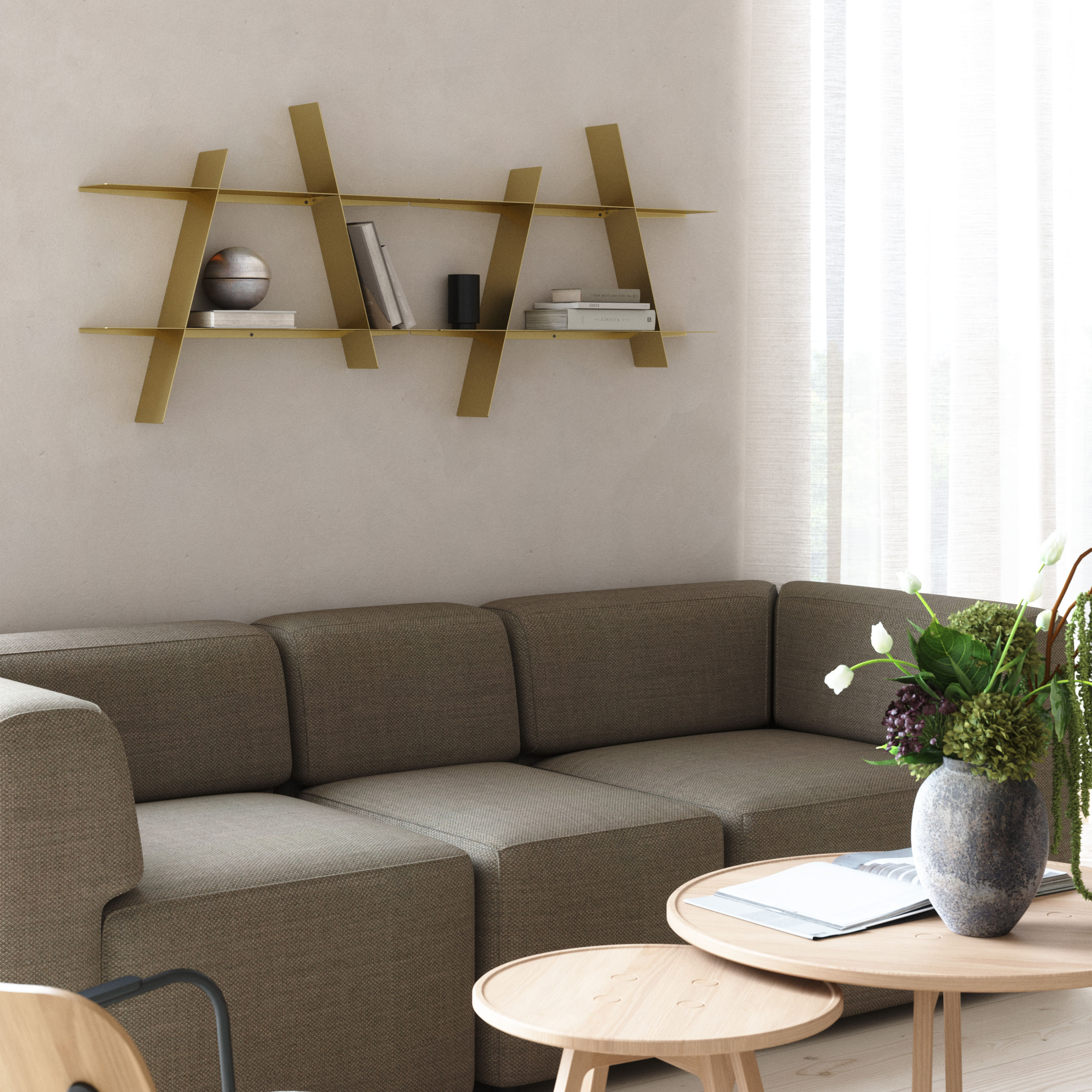 Andersen Furniture A-Shelf Seinä­hylly Messinki Medium