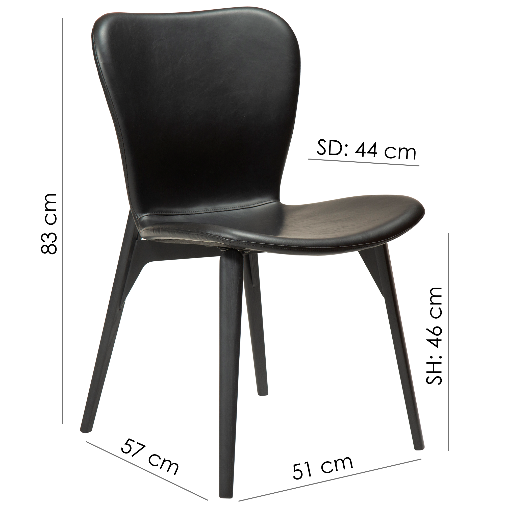 Dan Form Paragon Matstol Konstläder Svart/Svart