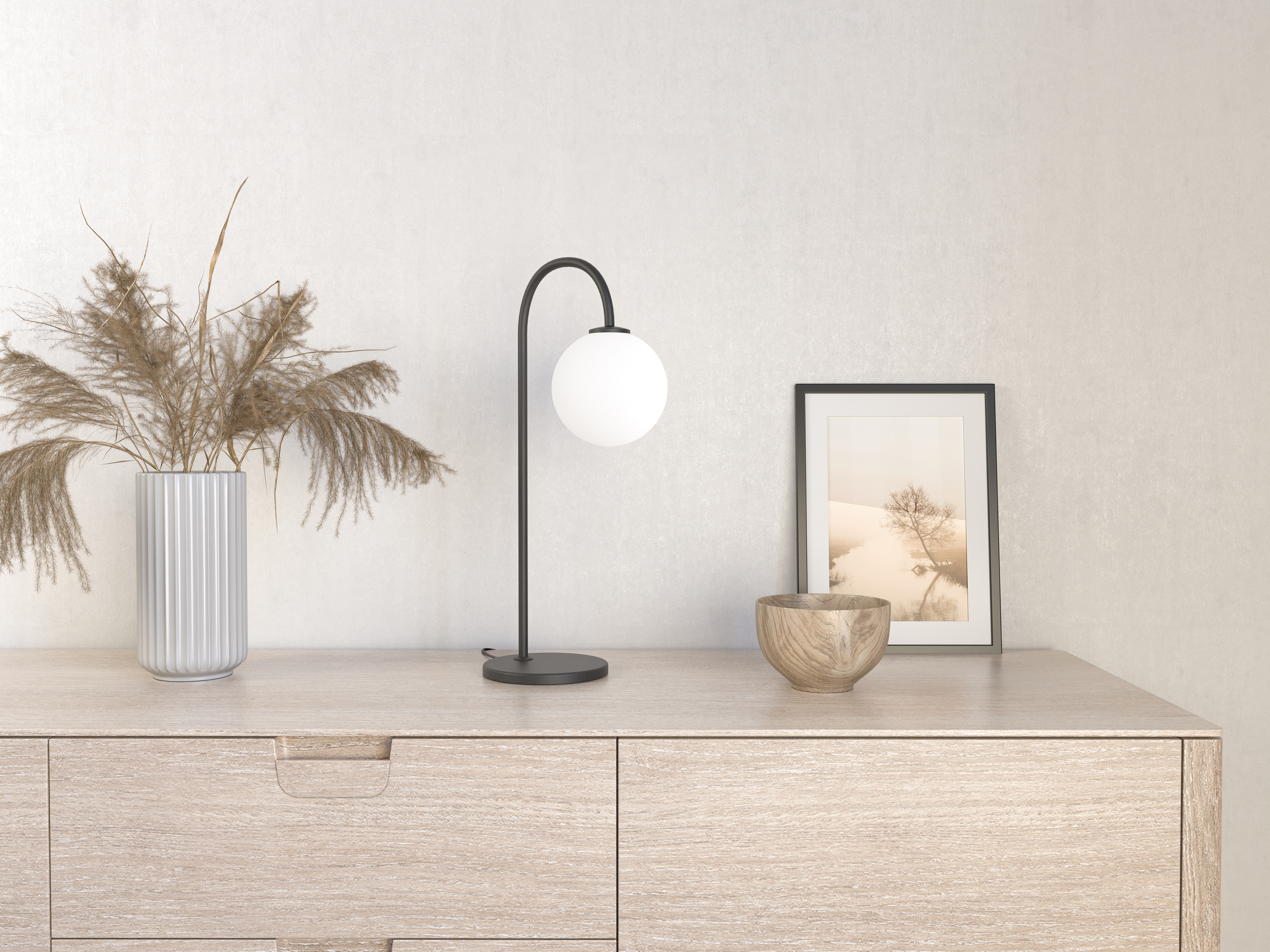 Herstal Ballon Bordlampe Svart