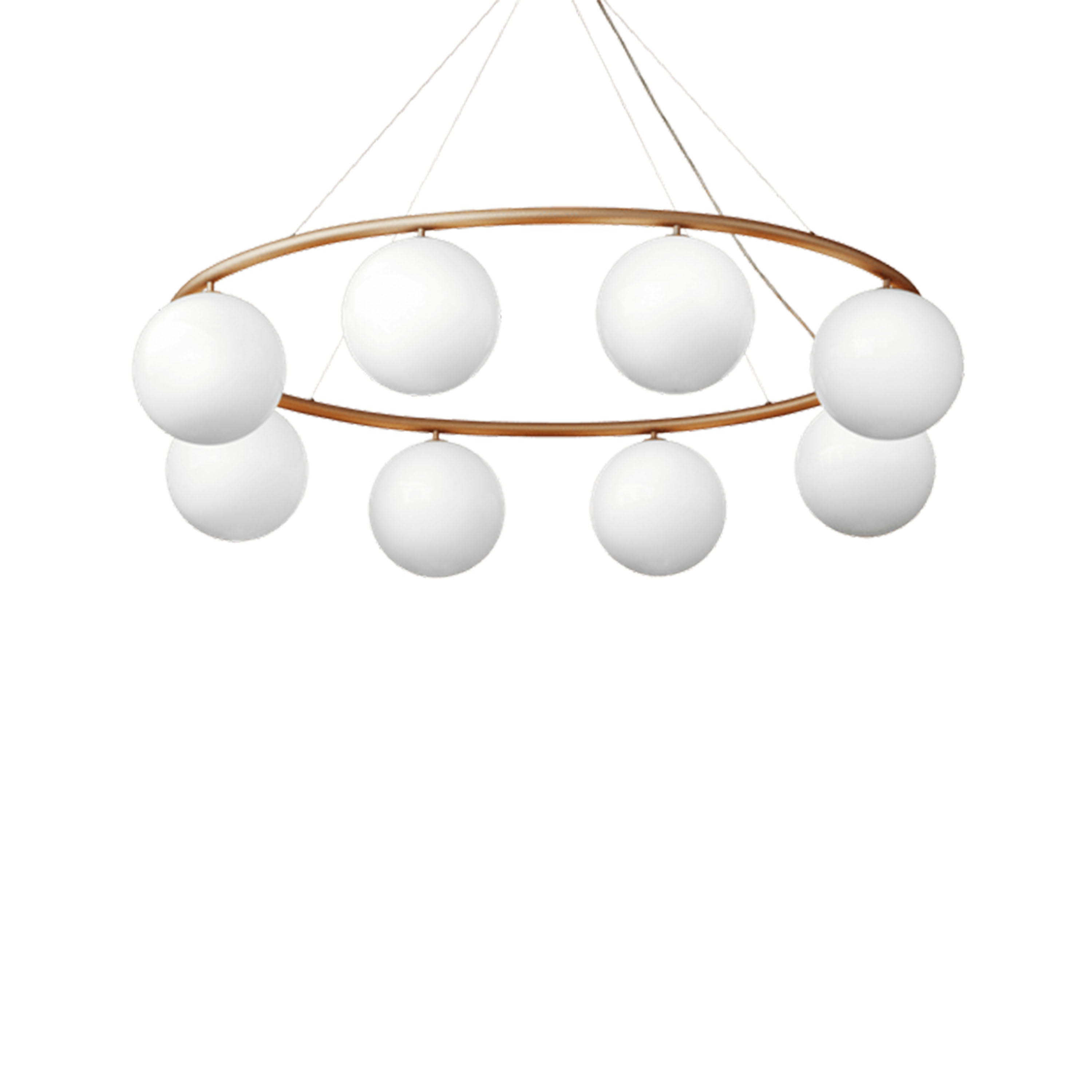 Nuura Miira 8 Oval Taklampa Brass/Opal 109x80