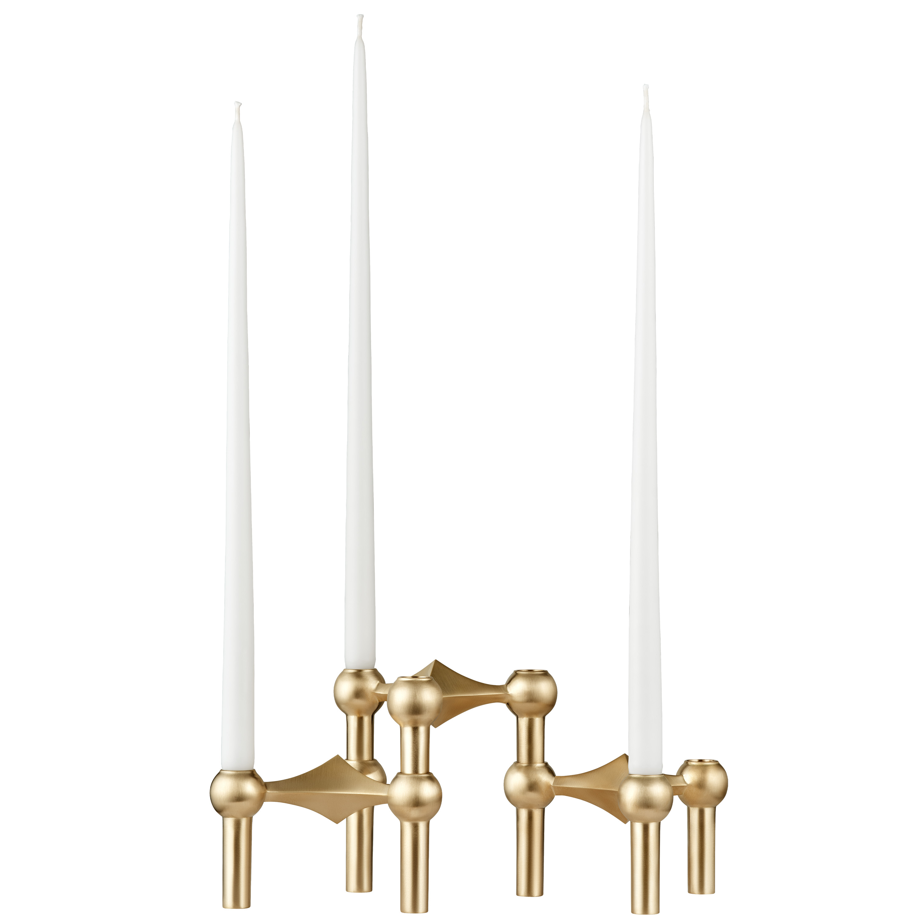 Stoff STOFF Nagel Ljusstake Brushed Brass 3-pack