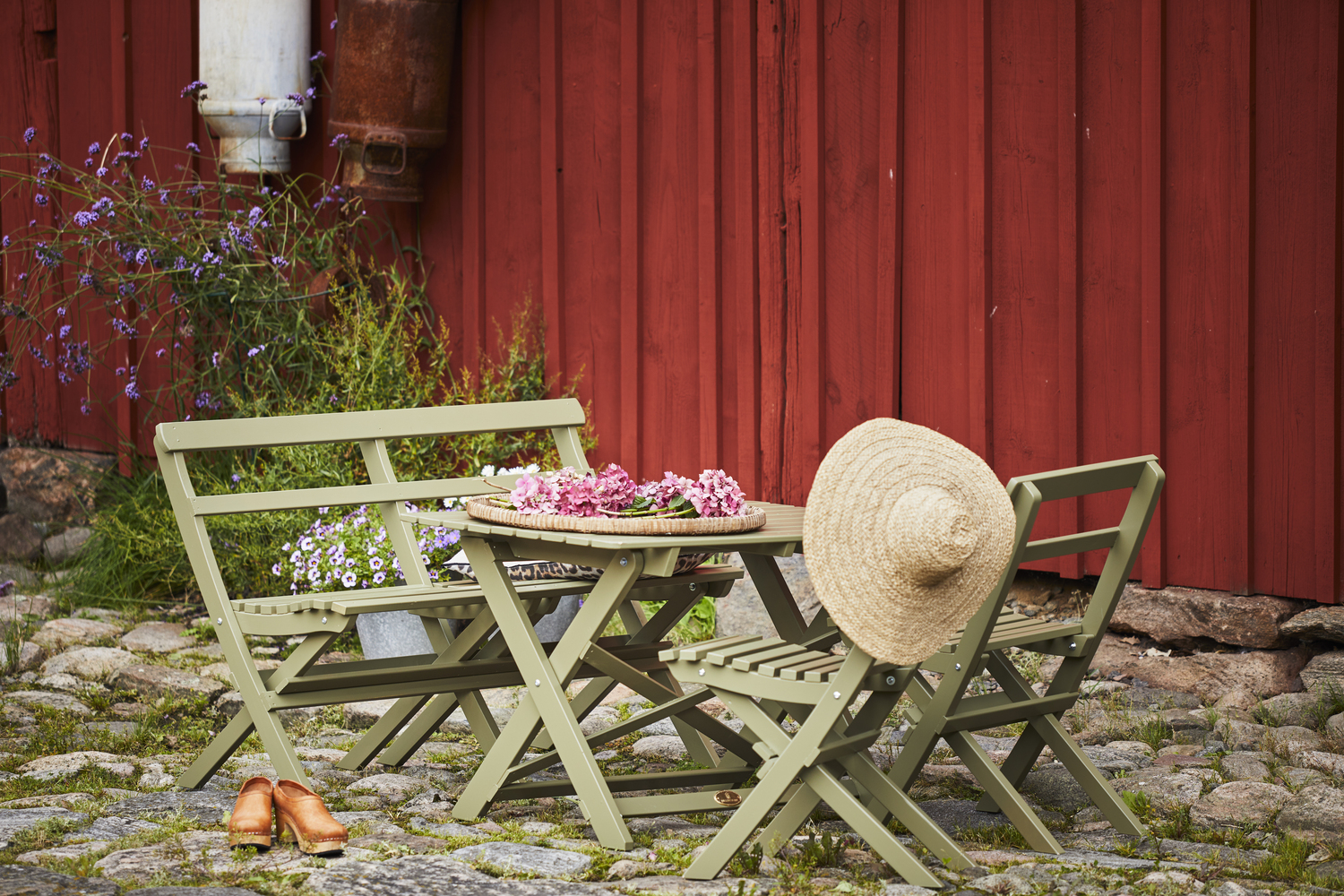 Hillerstorp Torpet Ruokapöytä Antiikkivihreä 109x67