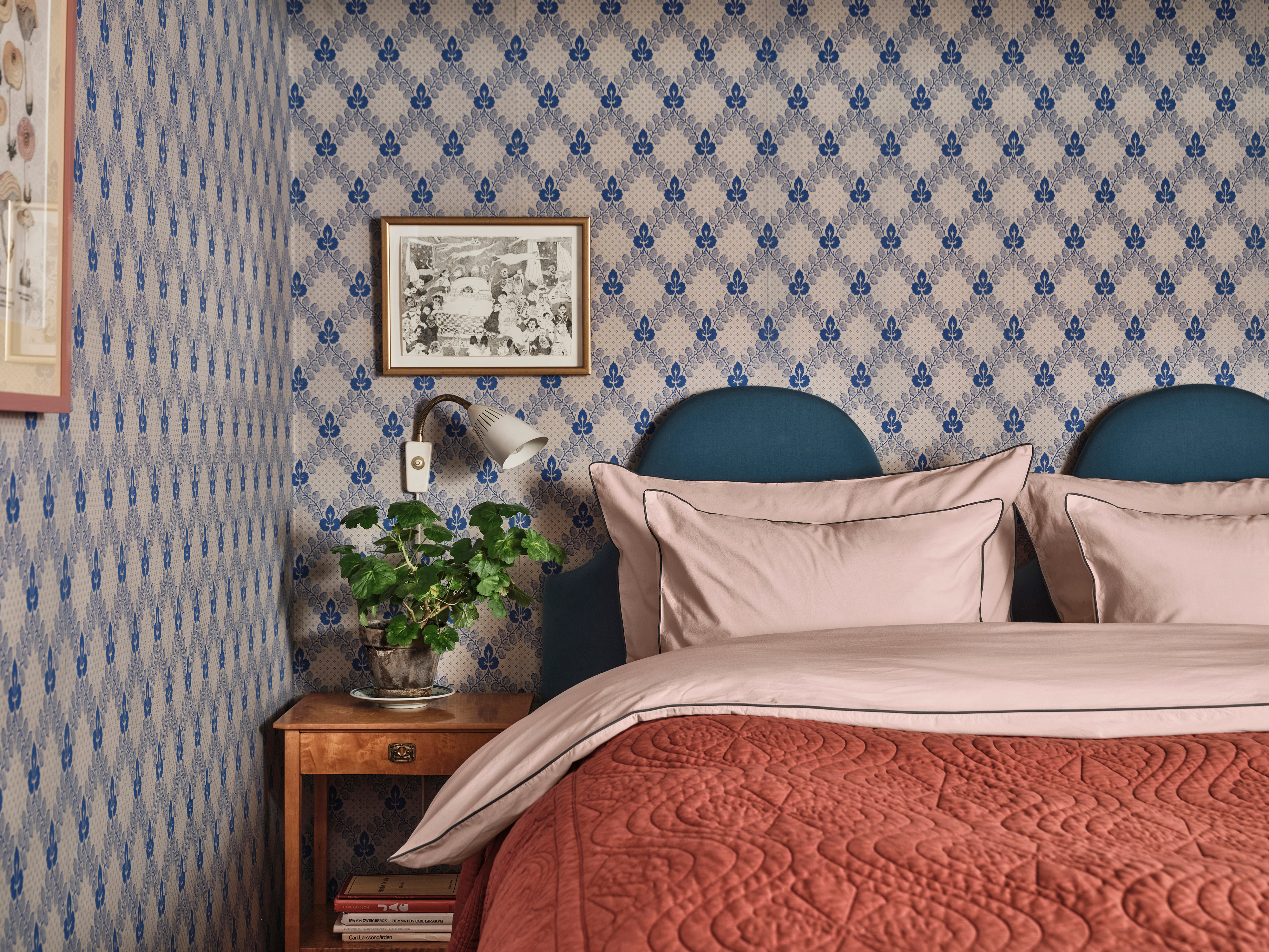 Mille Notti Powder Örngott EKO Rosa/Mörkblå 50x90