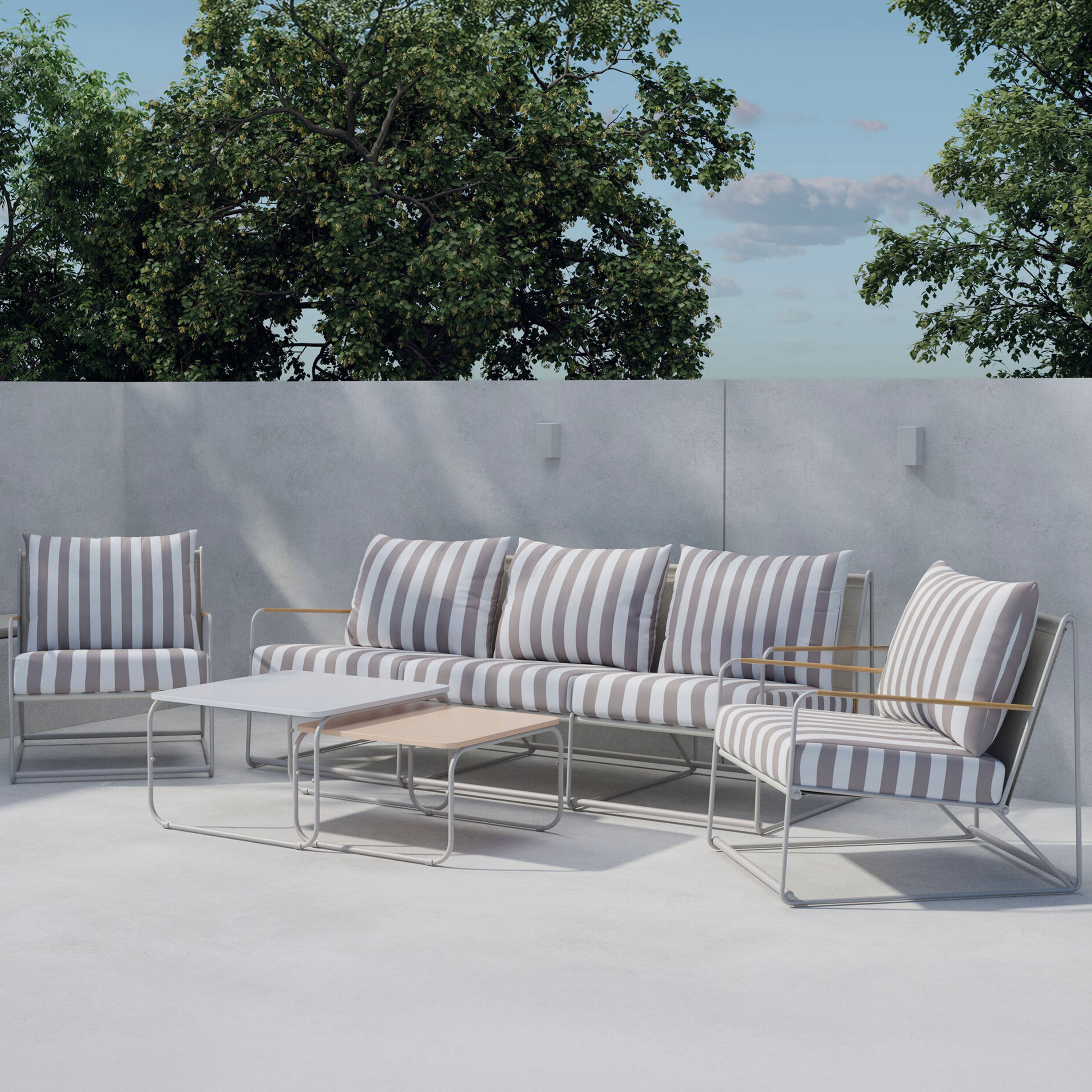 Venture Home Palazzo Loungeset Beige/White Stripe