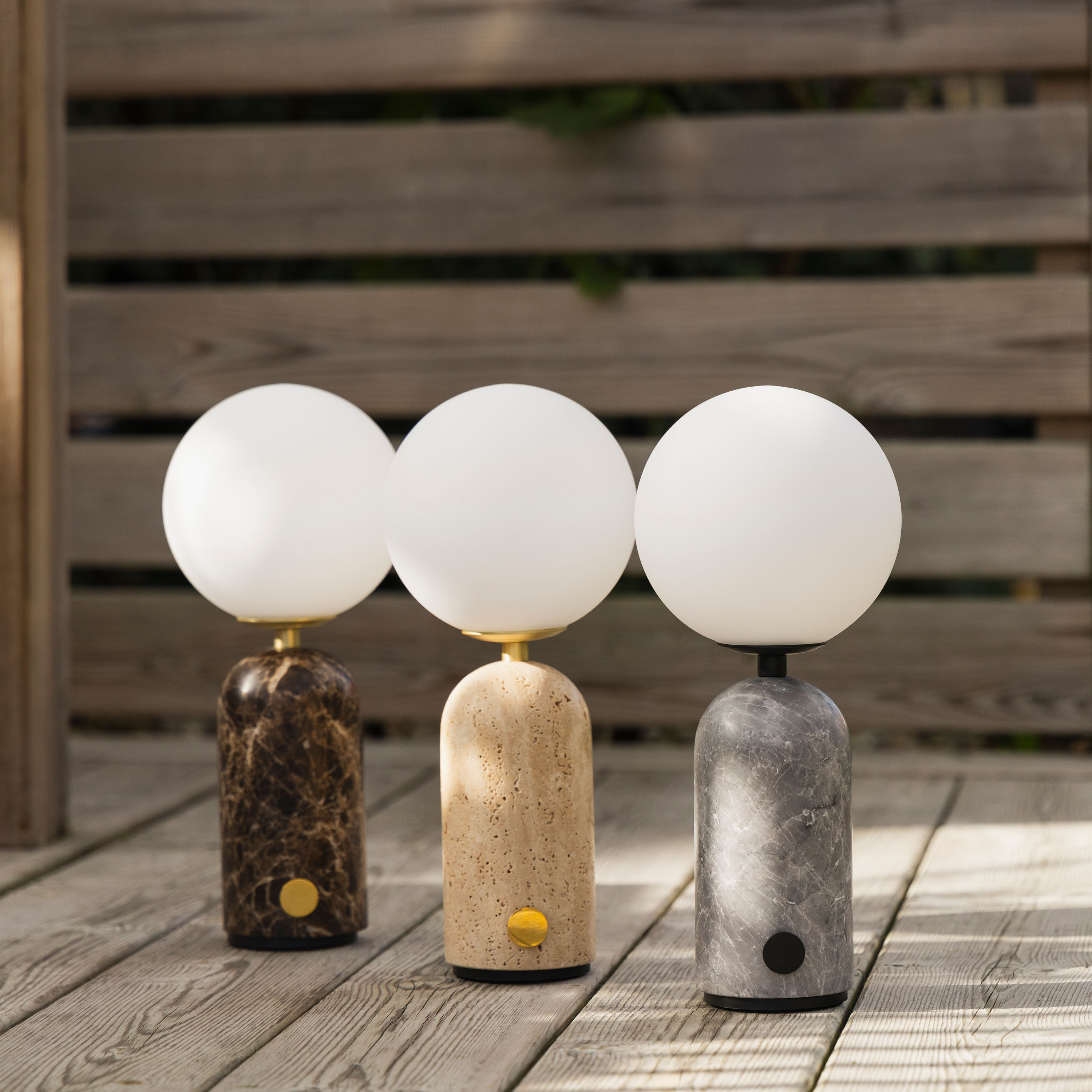 Globen Lighting Torrano Bærbar Bordlampe Beige Travertin