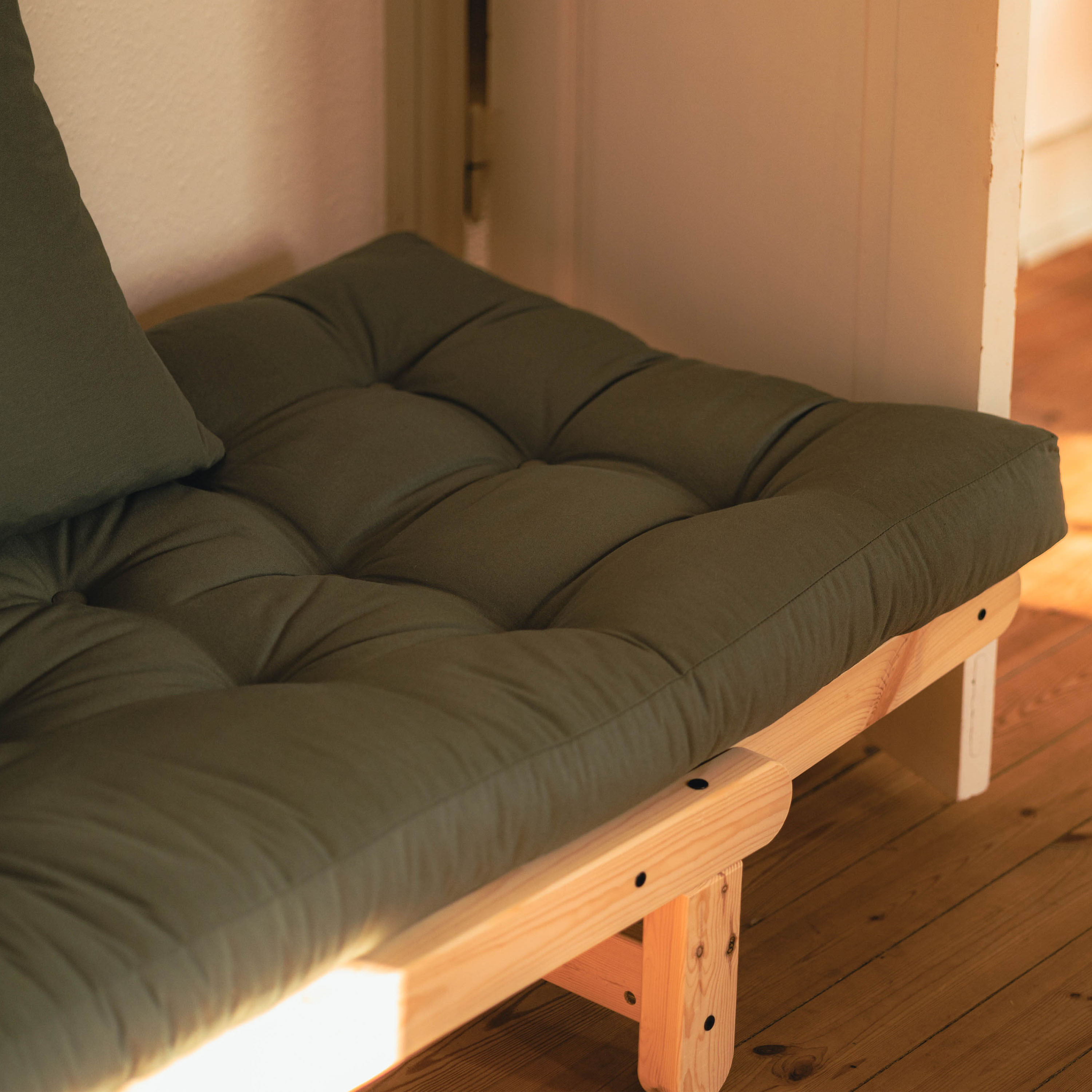 Karup Design Beat Bäddsoffa Natur/Olive Green 200cm
